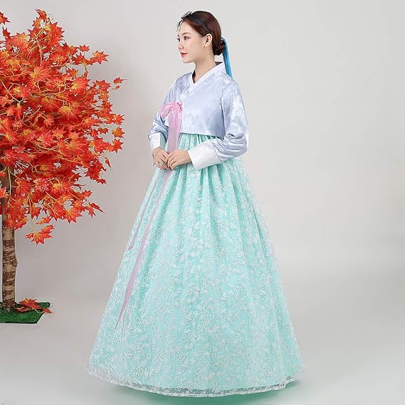 Ez-sofei Women Traditional Long Sleeve Korean Hanbok Dress Palace Cosplay Costume
