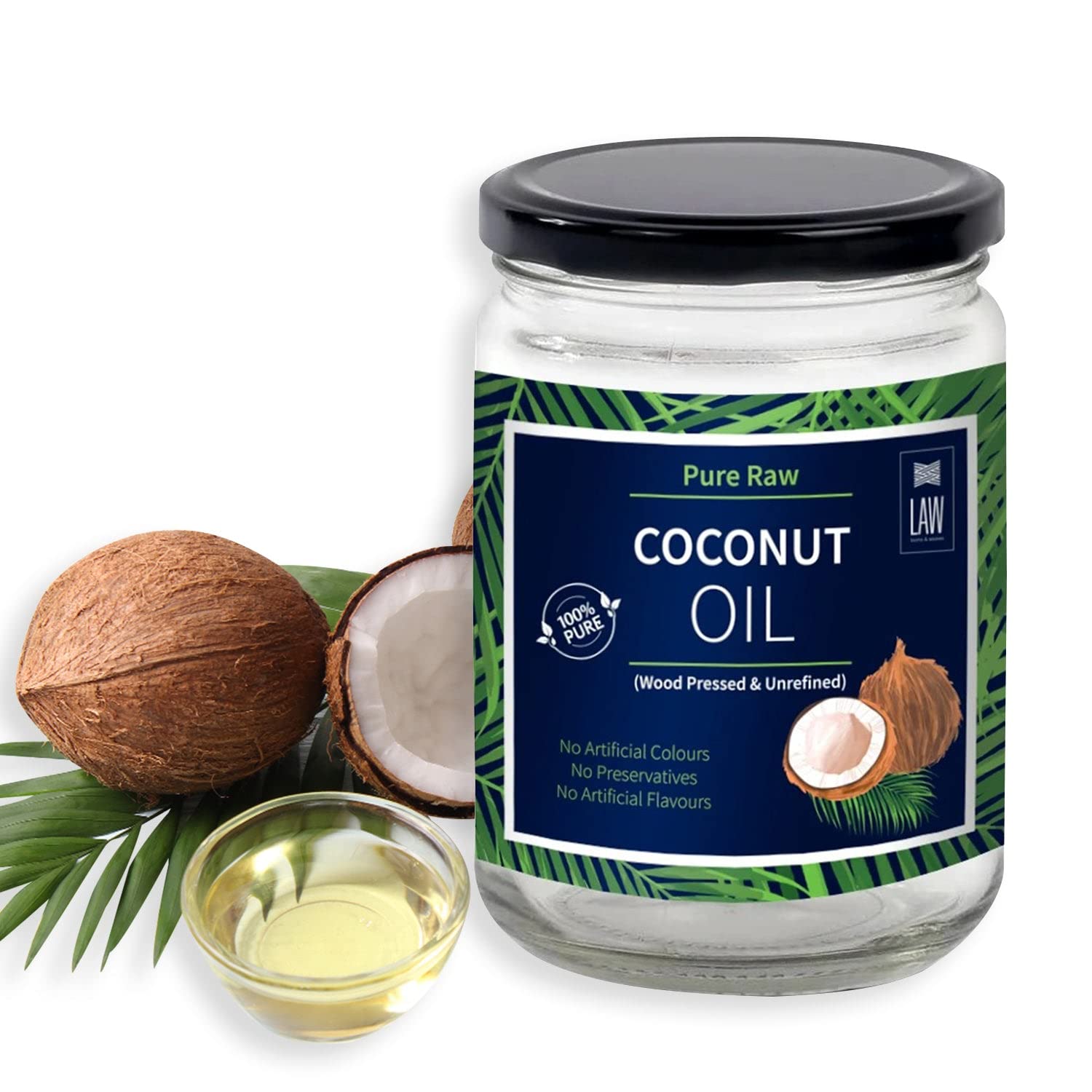 looms & weaves - Wood Pressed Raw Coconut Oil in Premium Glass Jar - 500 ml (Made in small batches & from local variety of organically grown coconut oil from Kerala) (B08LNQP79T) Amazon Price History, Amazon Price Tracker