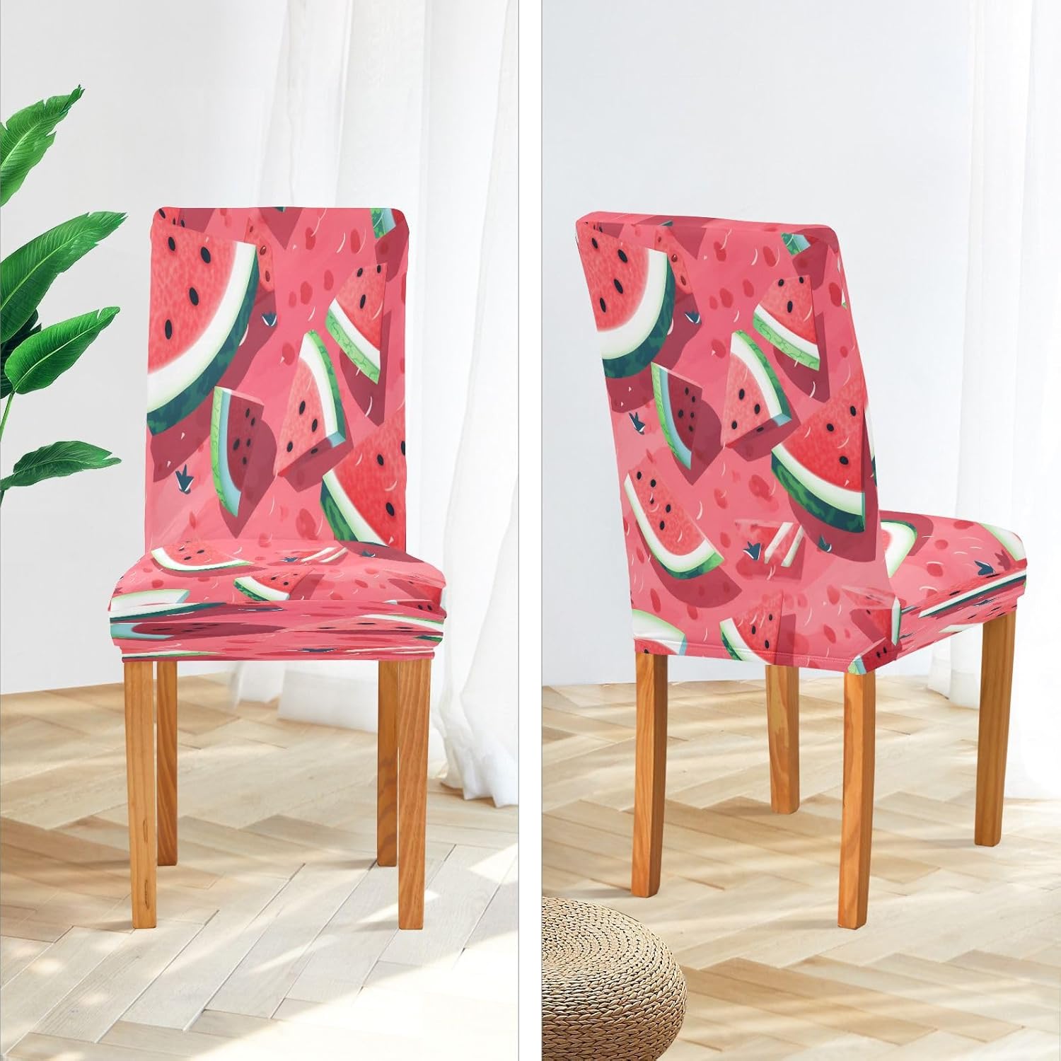 ALAZA Dining Room Chair Covers, Red Tasty Watermelons Slices Stretch Chair Slipcovers Protector Removable Washable for Dining Room, Ktichen, Party