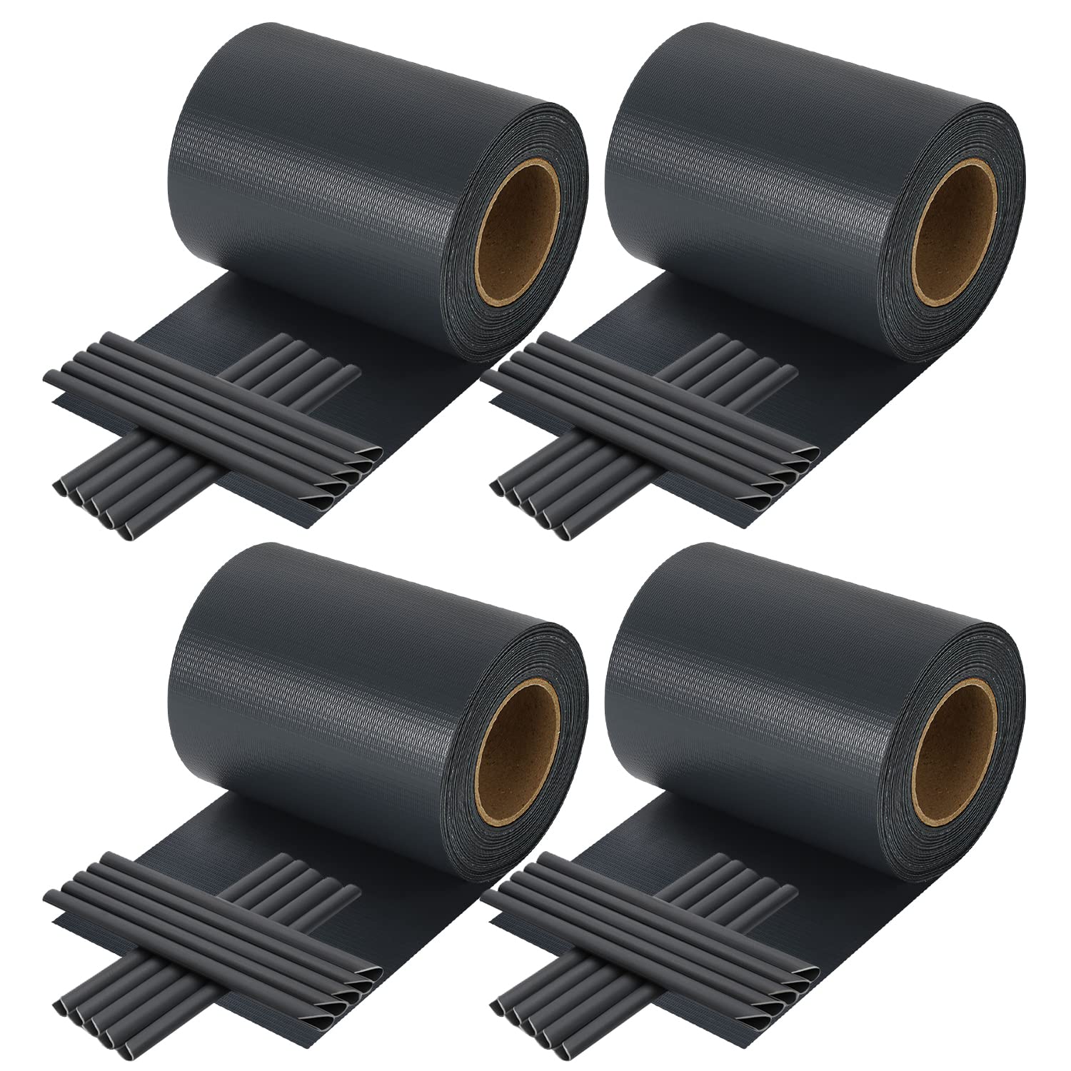 70 m x 19 cm - Bandes brise-vue en PVC pour double fil - 4 rouleaux de clôture - 60 clips de fixation - Bandes brise-vue - Clôture de jardin - Anthracite