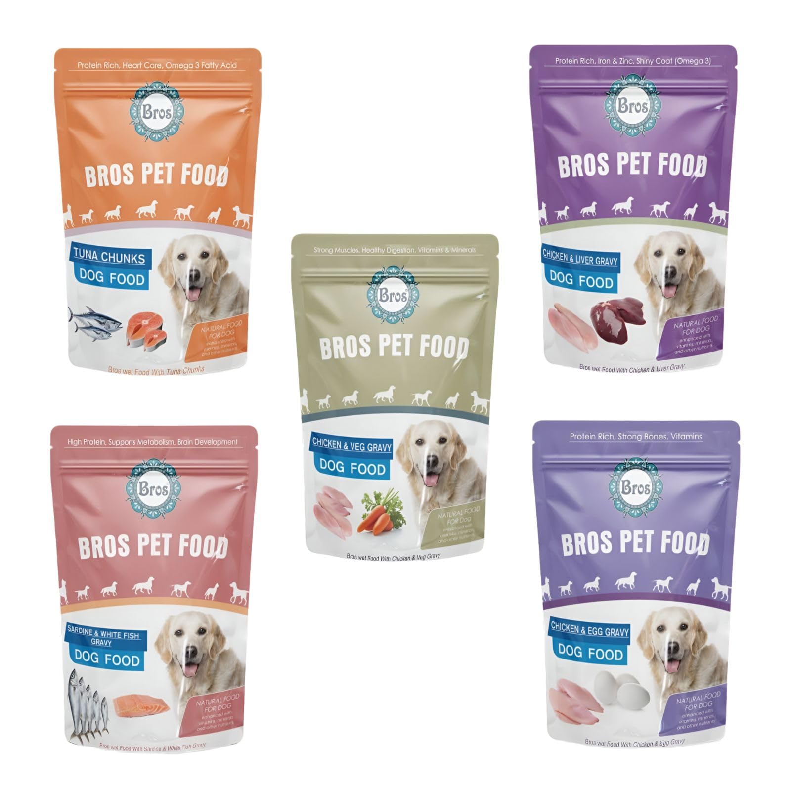 JSquare Bros Wet Dog Food Combo, Natural Wet Food for Dogs and Puppies, No Artificial Flavours, High Protein Dog Gravy Food | Boosts Immunity | 80g x 5 Pouches | 400g (B0D7TVDYXS) Amazon Price History, Amazon Price Tracker