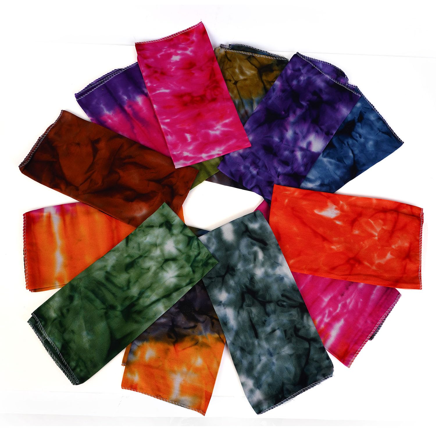 Handmade Tie and Dye Cotton Handkerchief for Men, Women & Kids – Soft, Reusable, Stylish Printed Hanky for Daily Use – Multicolor – 100% Cotton – Pack of 12-image-21