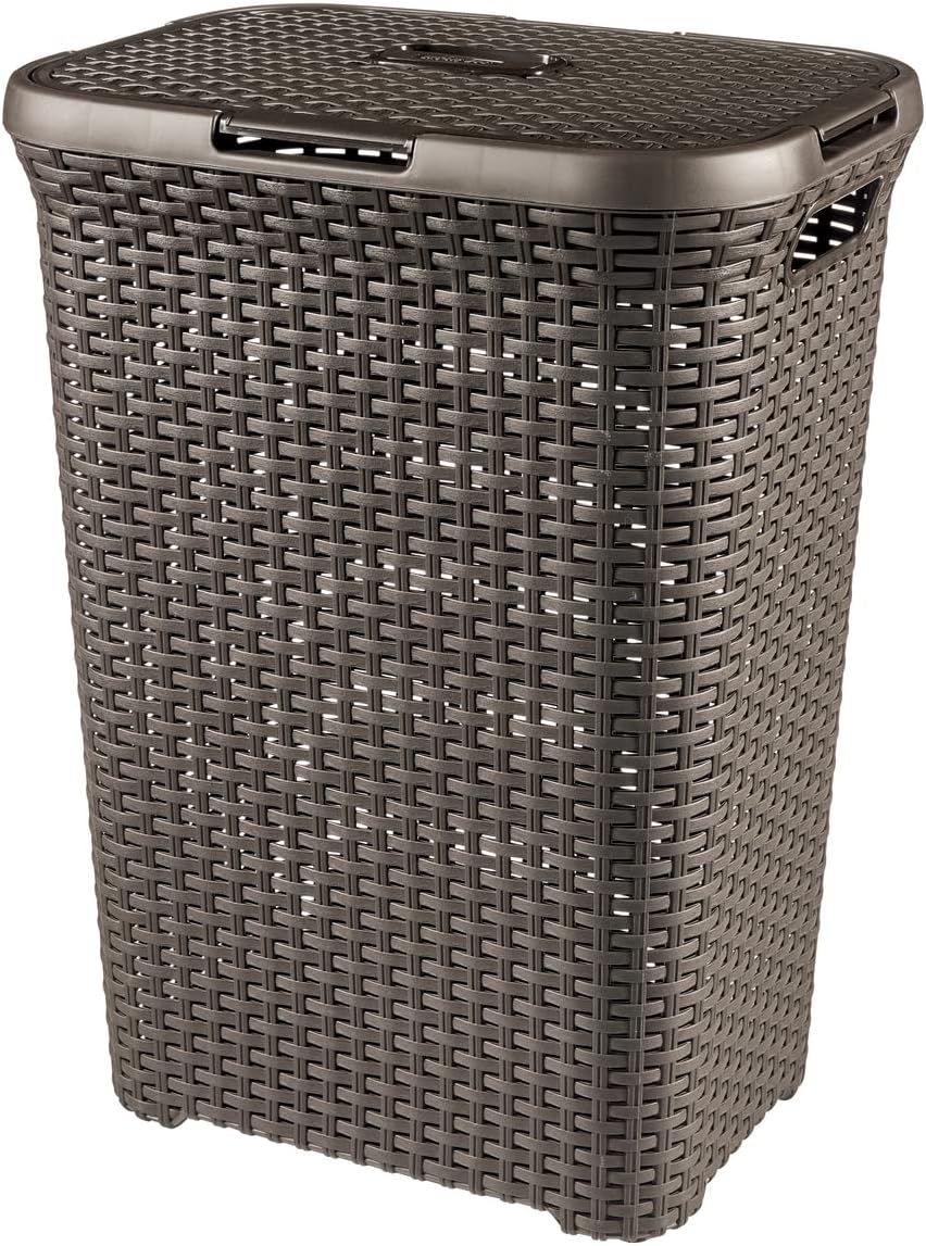 Curver Style 60 Litre Laundry Hamper, Dark Brown