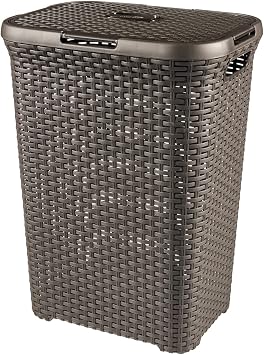 Curver Style 60 Litre Laundry Hamper, Dark Brown