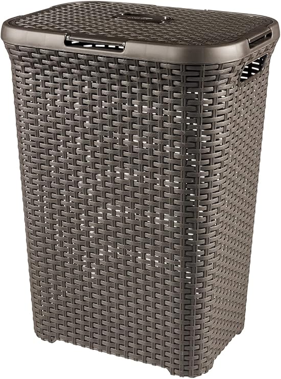 Curver Style 60 Litre Laundry Hamper, Dark Brown