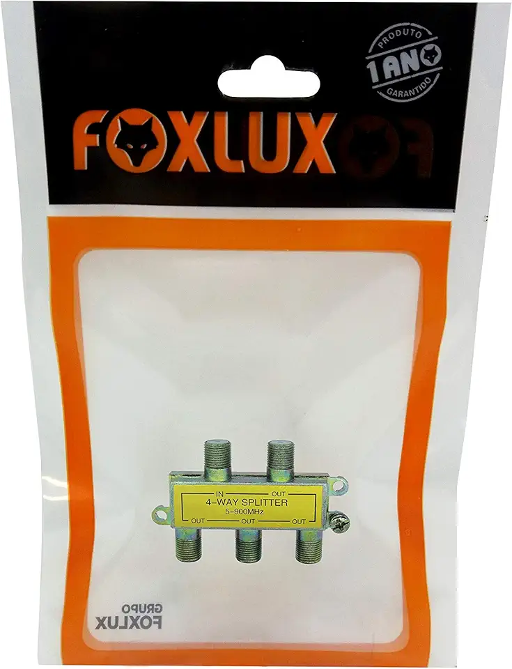 Foxlux Divisor de Baixa Frequência Foxlux - 5-900MHz - 4 Saídas - Pacote com 1 unidade