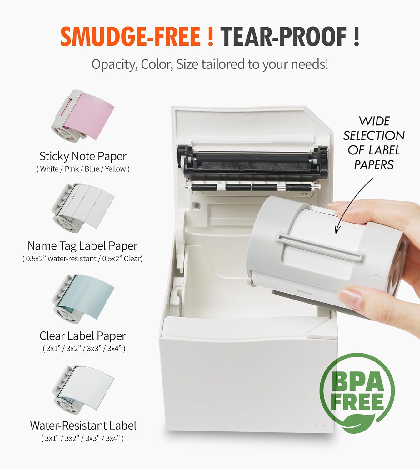 Nemonic AI | Label Printer | Sticky Note | Compatible with CHATGPT | Inkless Bluetooth Thermal Label Printer for Small Business | Portable Wireless