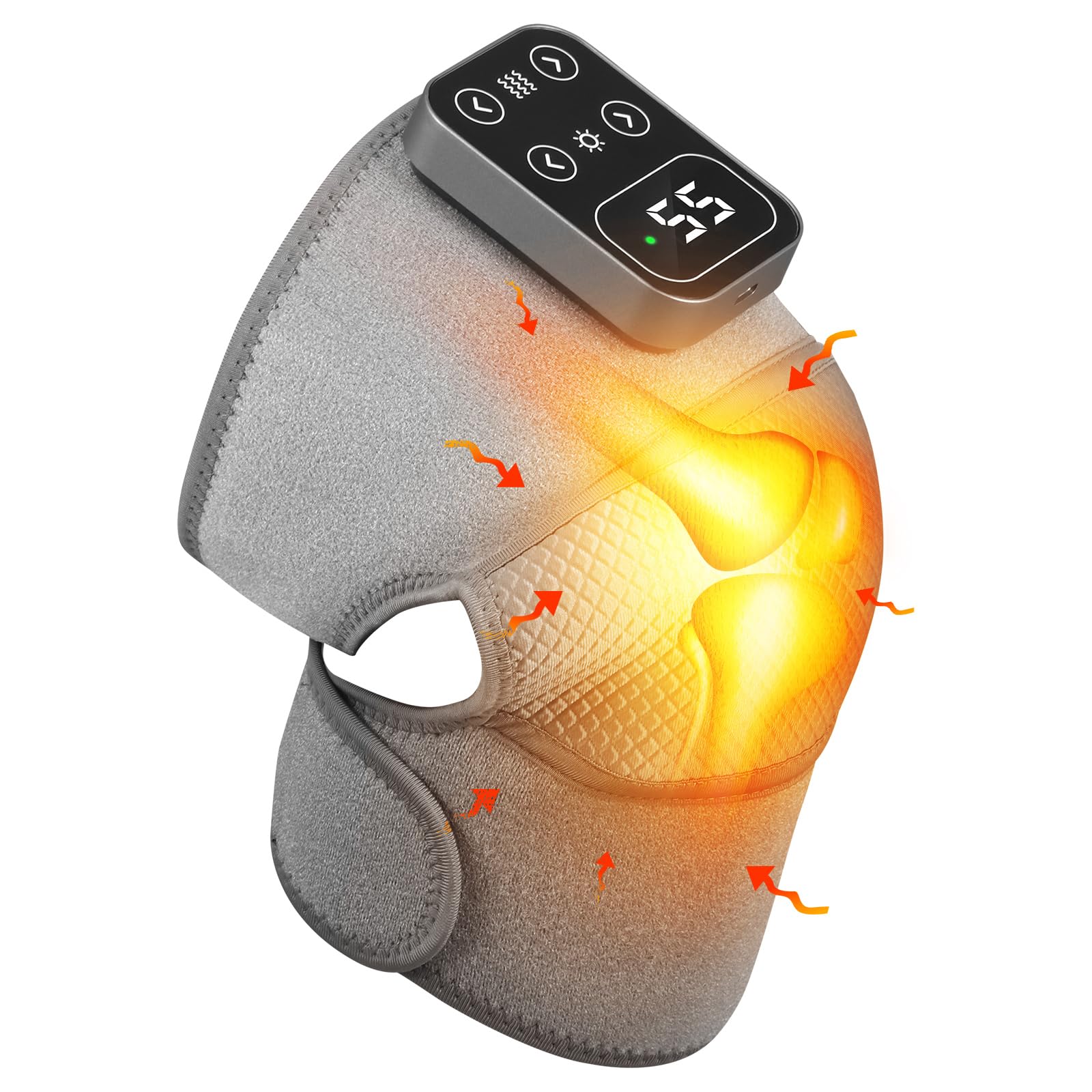 Massaggiatore Ginocchio Wireless: Compressione Ad Aria E Calore (40-60°C) - Allevia Il Dolore E Riscalda Le Articolazioni - Ricaricabile Type-C - 6