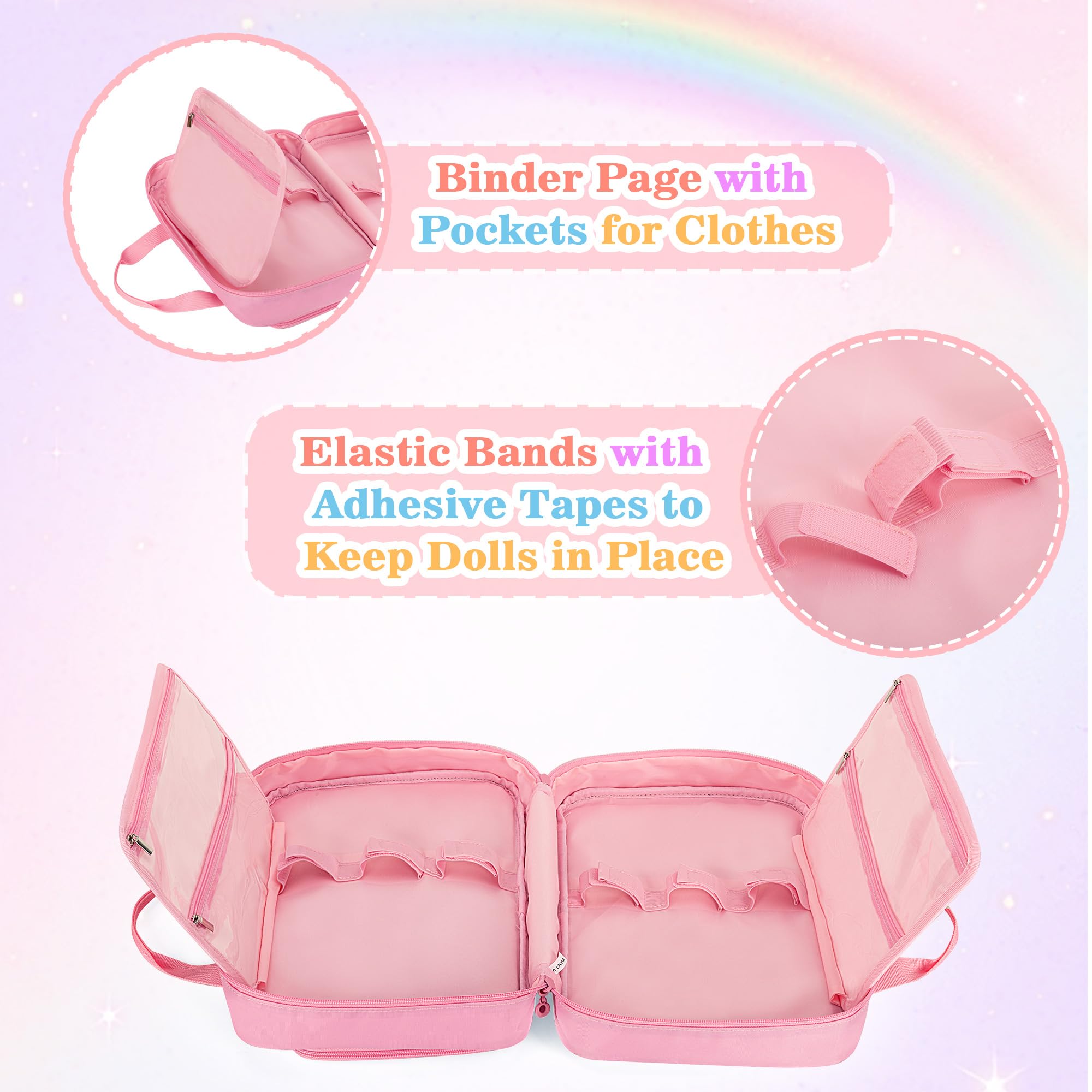 LoDrid Storage Bag Compatible with Barbie Doll (12 Inch), Doll Carrying Case with Handle Strap - Image 3
