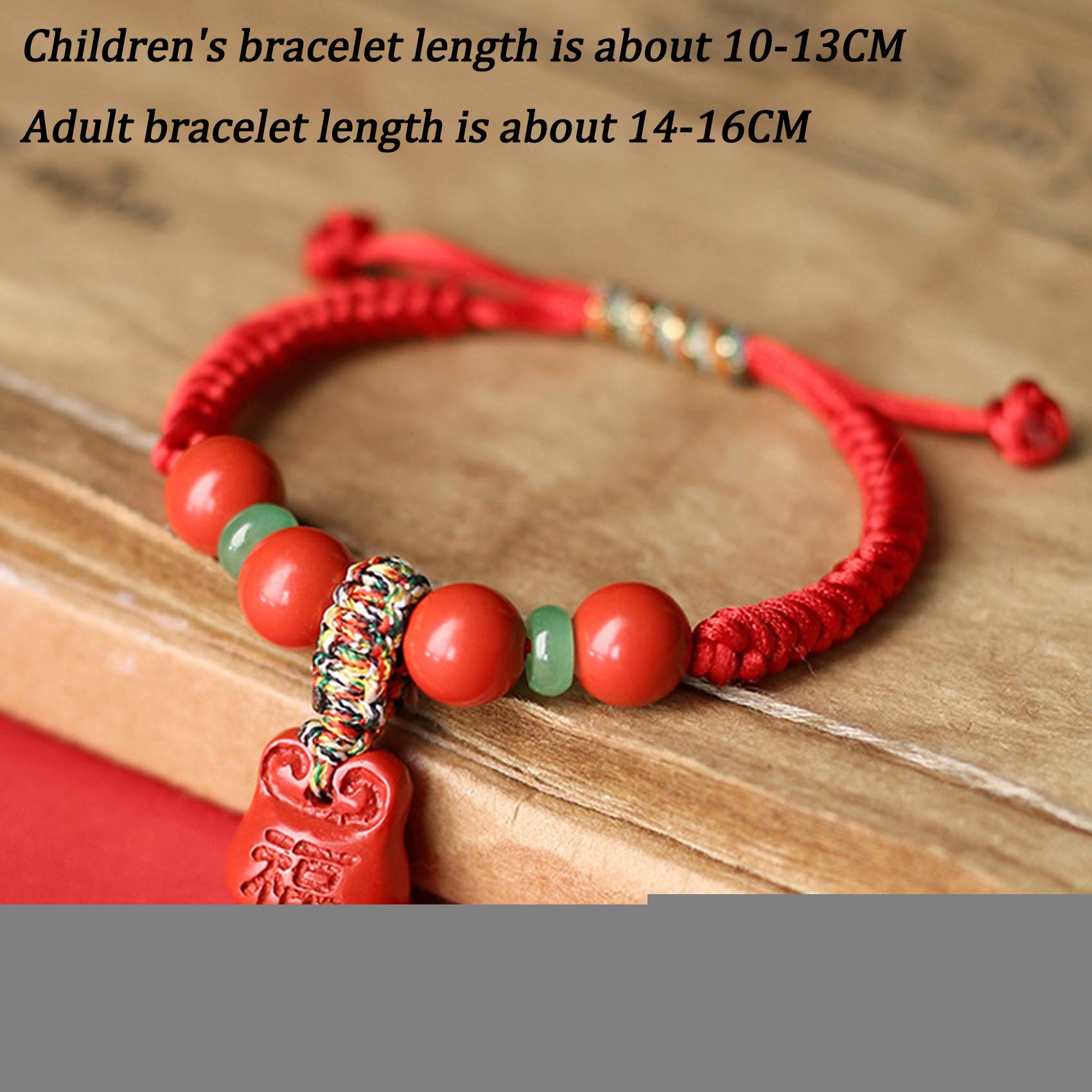 biżuteria bogactwo dobrobyt naturalny zamek cynober jadeitowy koralik tkana bransoletka dla dzieci regulowany amulet przyciągający bogactwo, dzieci
