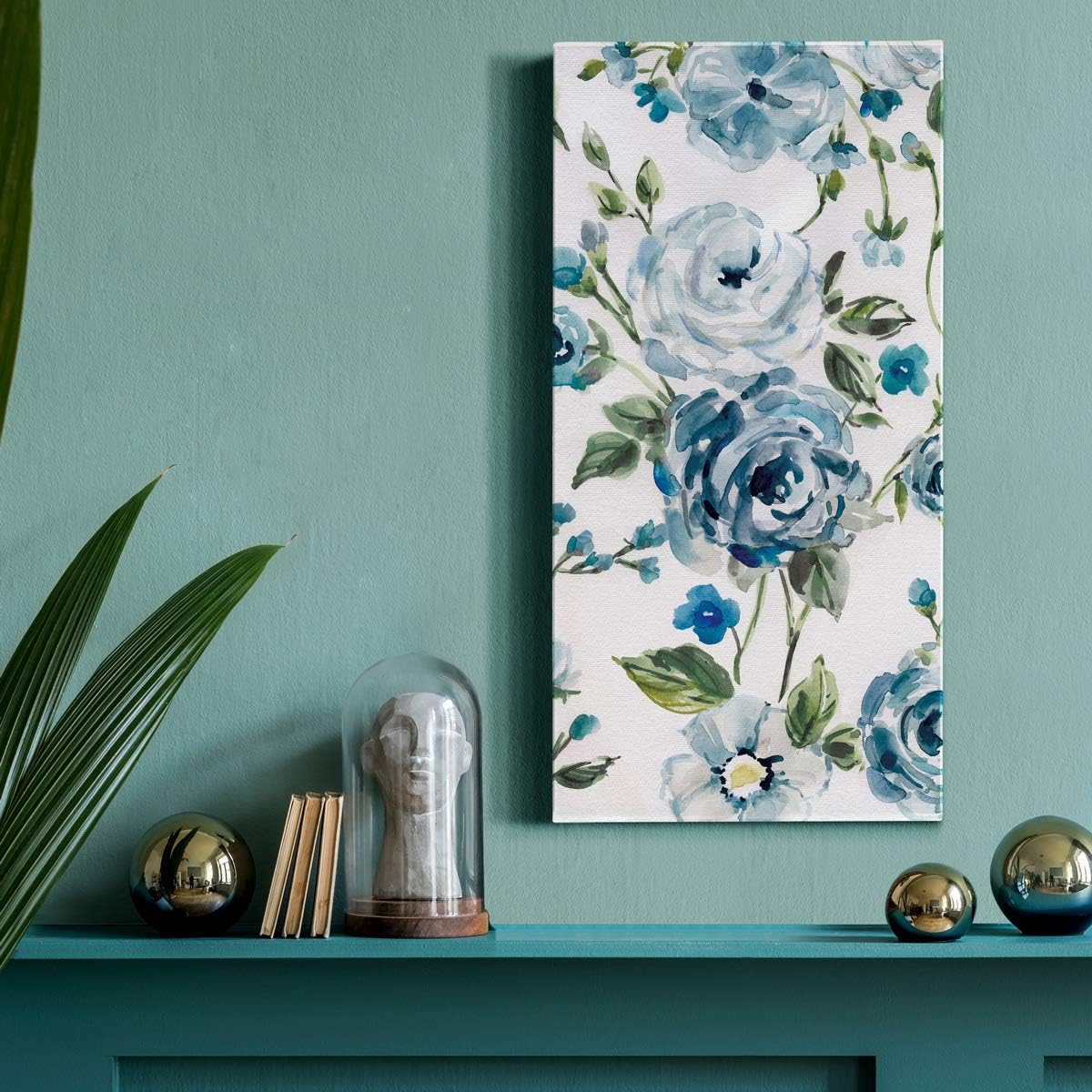 Renditions Gallery Moonlight Rose Garden I Wall Art, Premium Gallery Wrapped Canvas Decor, Ready to Hang, 16 in H x 8 in W, Made in America Print