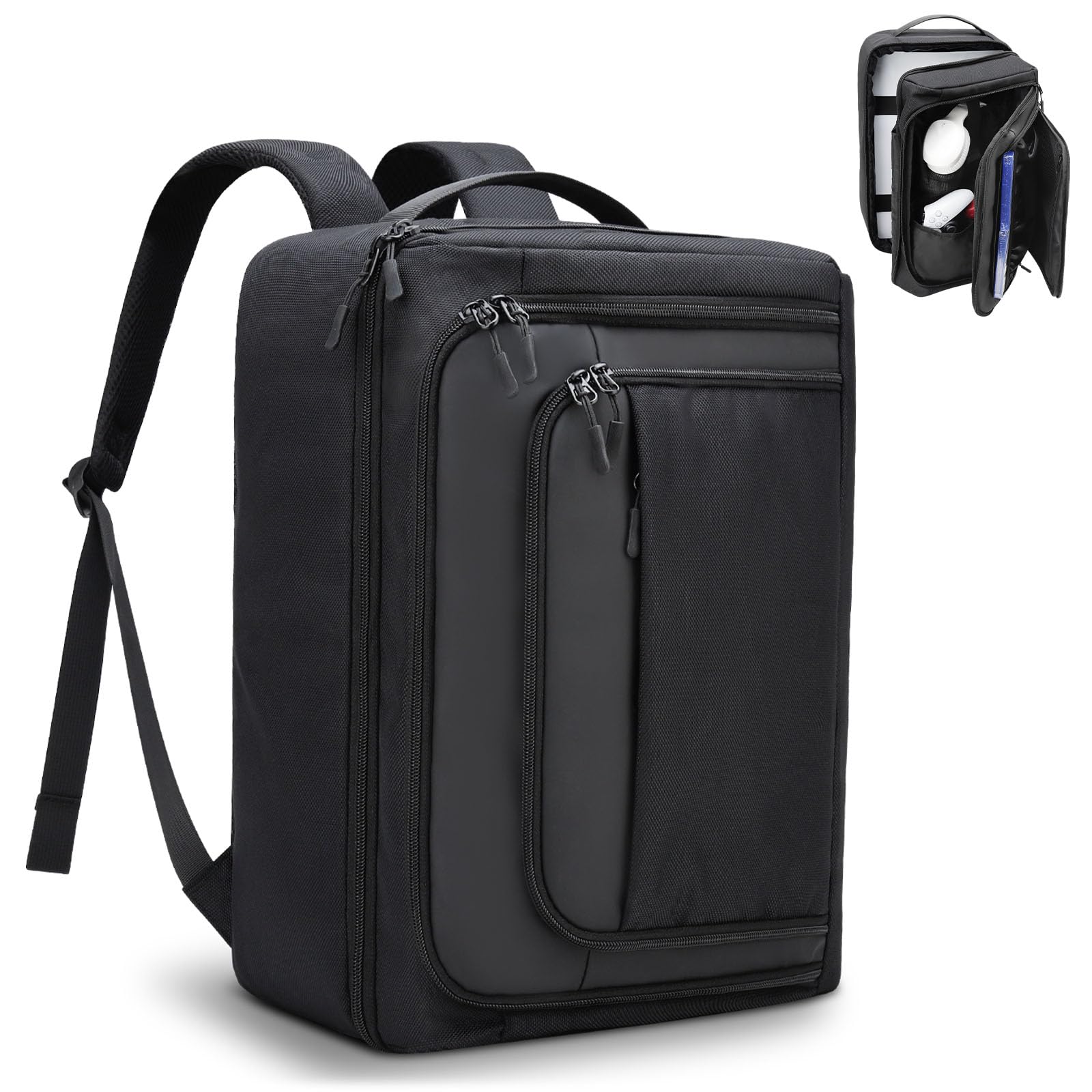 GDNasist Game Console Backpack for PS5 Protective Carrying Case Compatible with Playstation5 Console Base 15 6 Laptop Headset