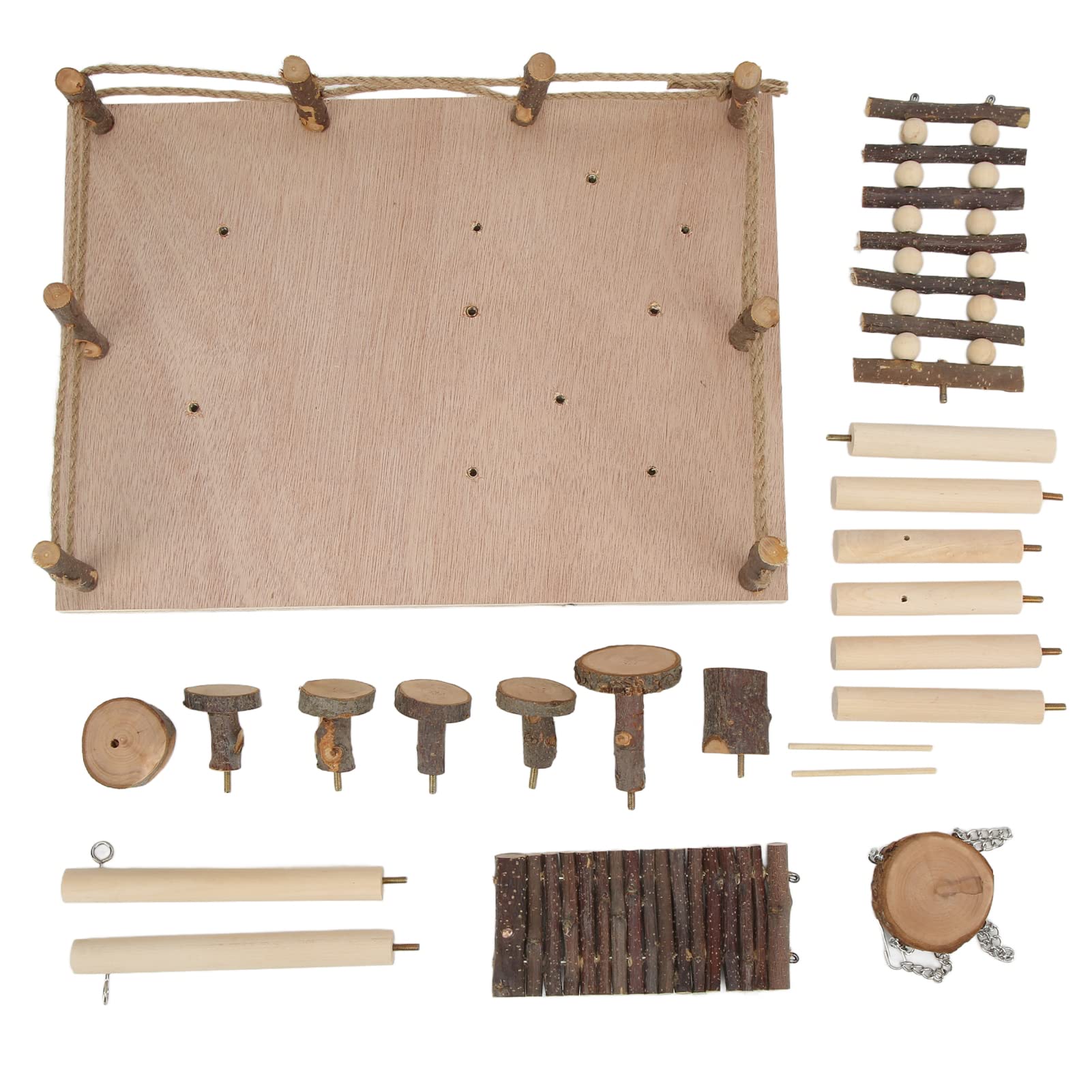 Piattaforma per criceti in legno per gabbia, gioco per criceti, giochi per arrampicata, piccoli animali domestici, set di attività per piccoli animali domestici, ideale per criceti, gerbilli e altri