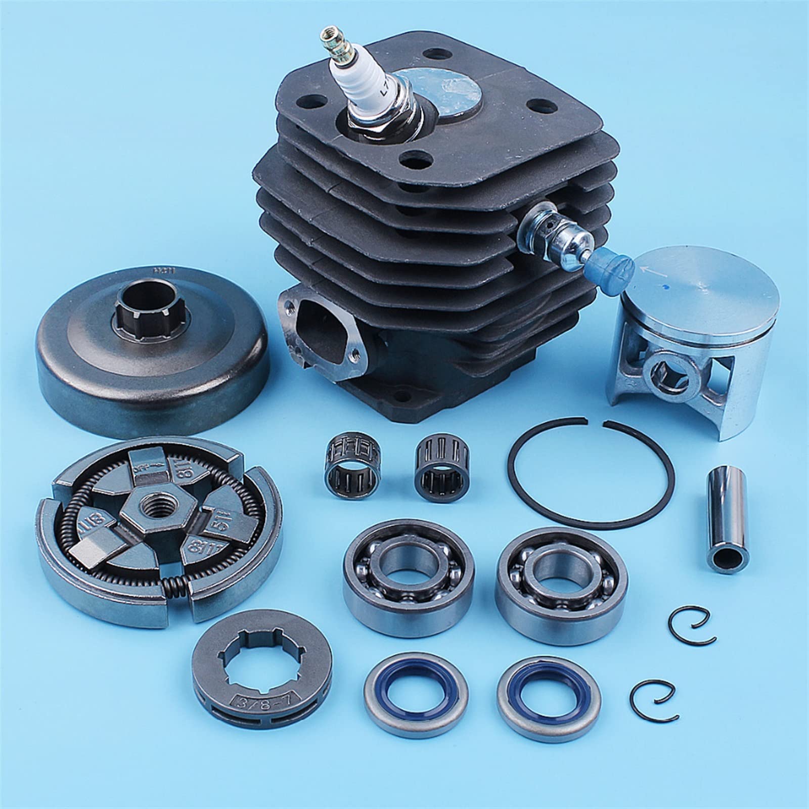IWBR Cilindro pistón Embrague Tambor cigüeñal rodamiento Sello Kit Apto for Husqvarna 262XP 262 261 Motosierra 48mm diámetro 12mm Pin reemplazo