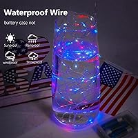 Vista 101 de Paquete de 2 guirnaldas de luces LED, funcionan con pilas, 5 m, 50 luces intermitentes, temporizador, impermeables, para habitaciones, bodas