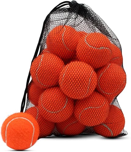 Miniatura 8 de Pelotas de tenis, paquete de 18 pelotas de tenis de entrenamiento, pelotas de práctica con bolsa de malla para un fácil transporte, pelotas de juego