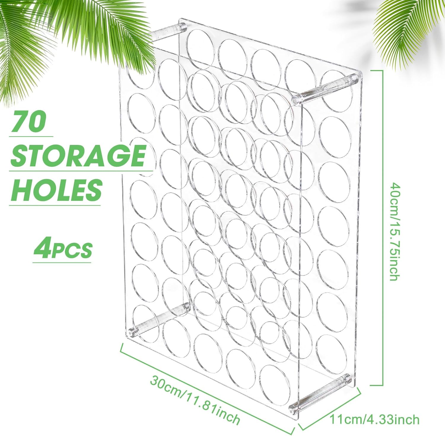 Wenqik 2 Pack Vinyl Storage Organizer 70 Holes Vinyl Roll Storage Acrylic Vinyl Roll Holder Easy to Assemble Vinyl Organizer Storage Craft for Room Art Organization Decor