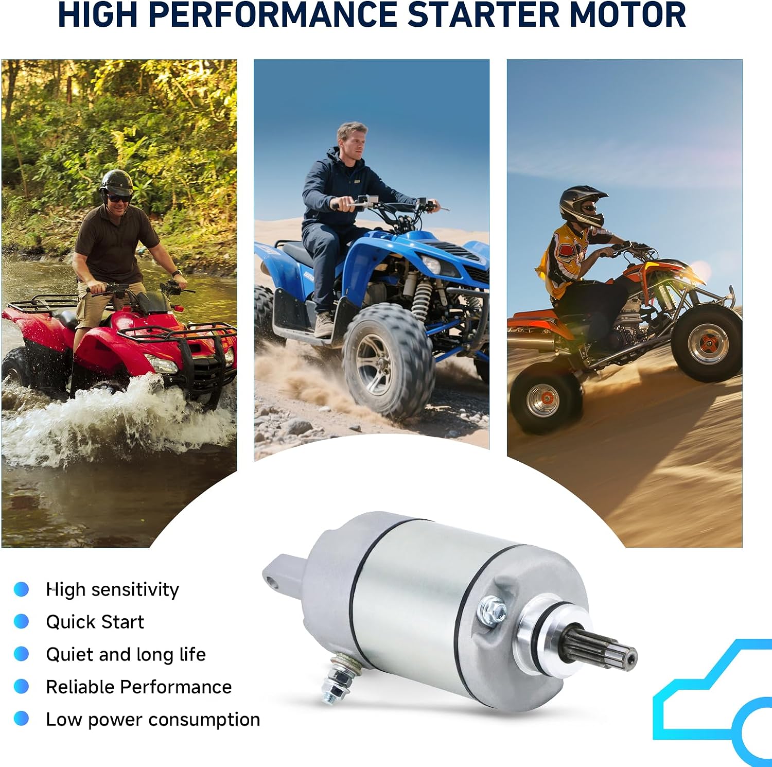 Starter Replacement New for Honda ATC250 TRX300, 1987 TRX250 ATC250SX ATC250ES Big Red, 1988-2000 TRX300 FourTrax, TRX300FW FourTrax 4x4, 31200HC4023 31200HC4033 SM13213 128000-4400 SMU0028 41054001