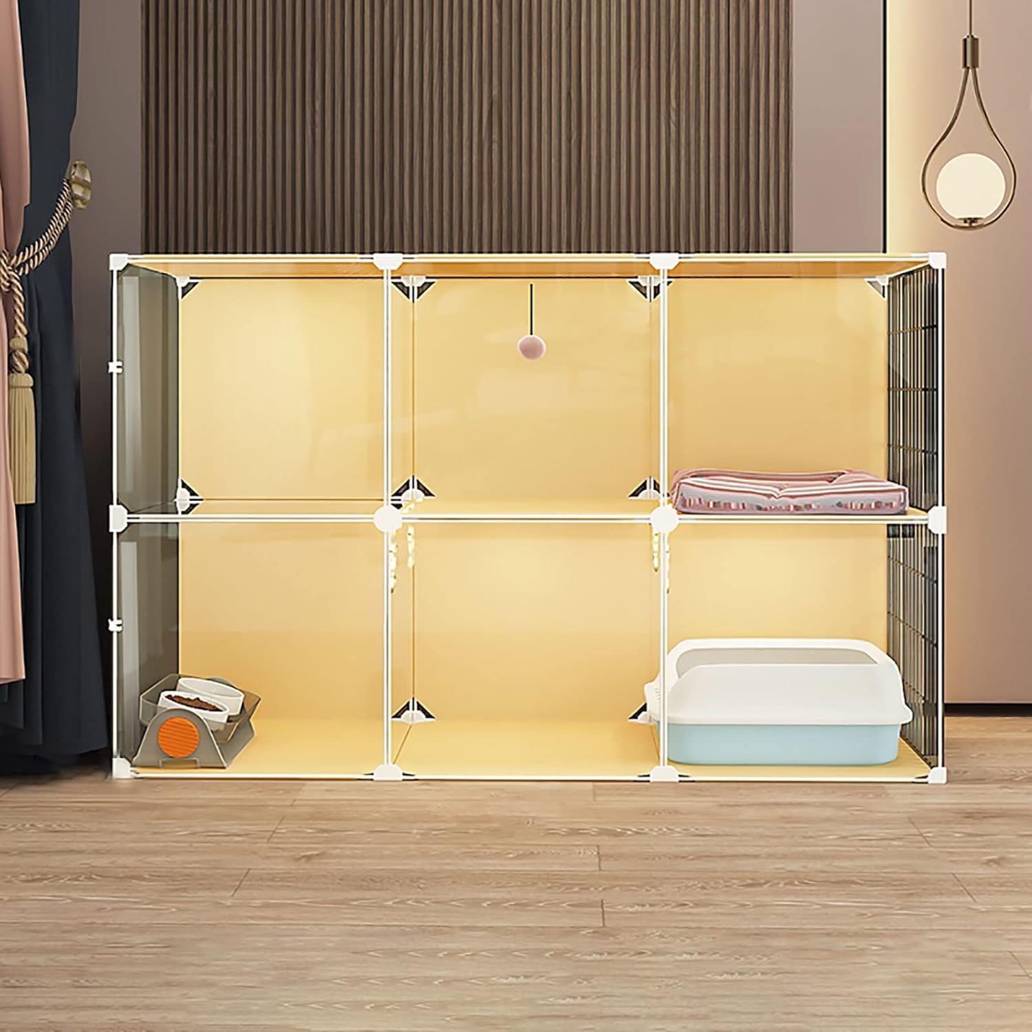 Cage de chat intérieure amovible pour salon et petits espaces