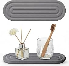 KOIOS | Stone Water Drying Mat, Diatomaceous Earth Sink Mat for Kitchen & Bathroom, Quick Dry Water Absorbing Diatomite Tray with Anti-Slip Base, Countertop Organizer