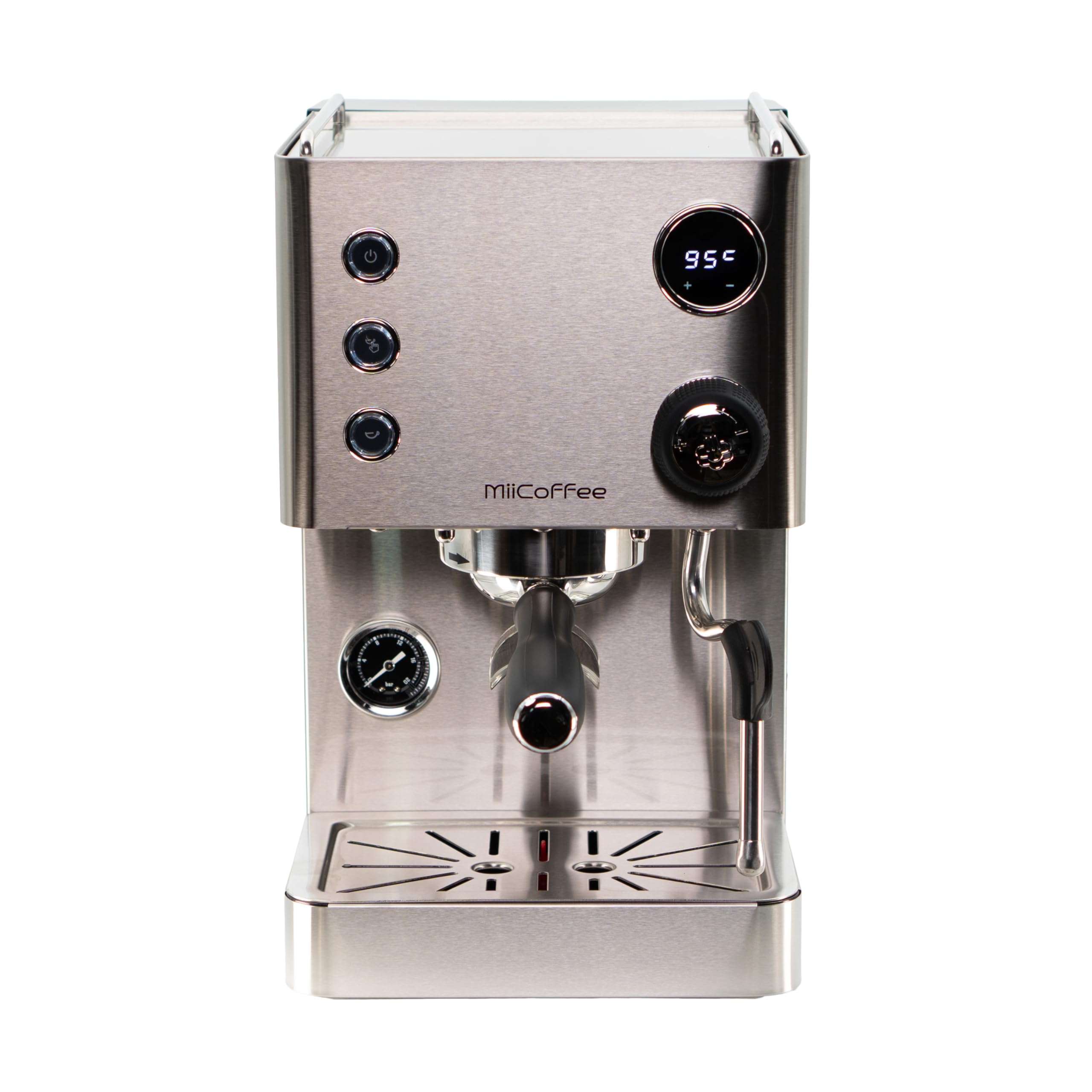 MiiCoffee Apex Espresso Machine V2, acciaio inossidabile spazzolato