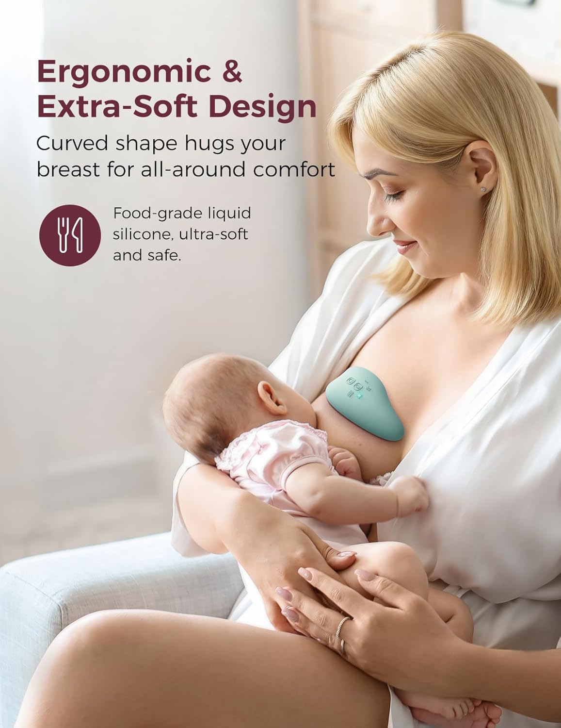 Momcozy A1Pro Lactation Massager, Deep Vibration & Rapid Heating for Clog Relief & Efficient Pumping, Breastfeeding Essentials with Memory Function & Fast Charging, for Postpartum Mom, Blue-Green