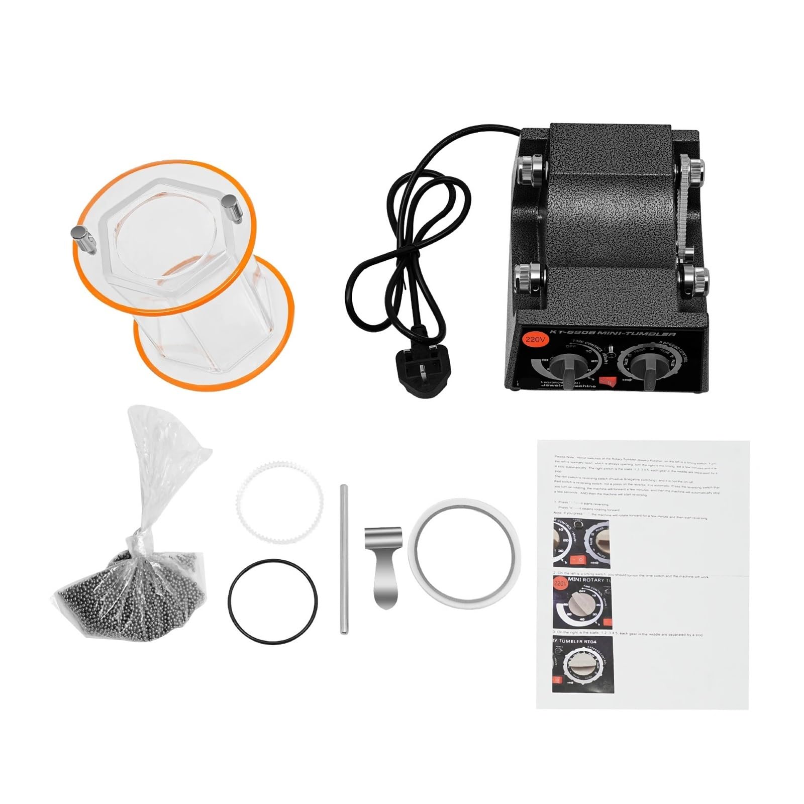 Ewsdsfs Black Kt6808 Jewelry Polishing Machine 220 Kit For