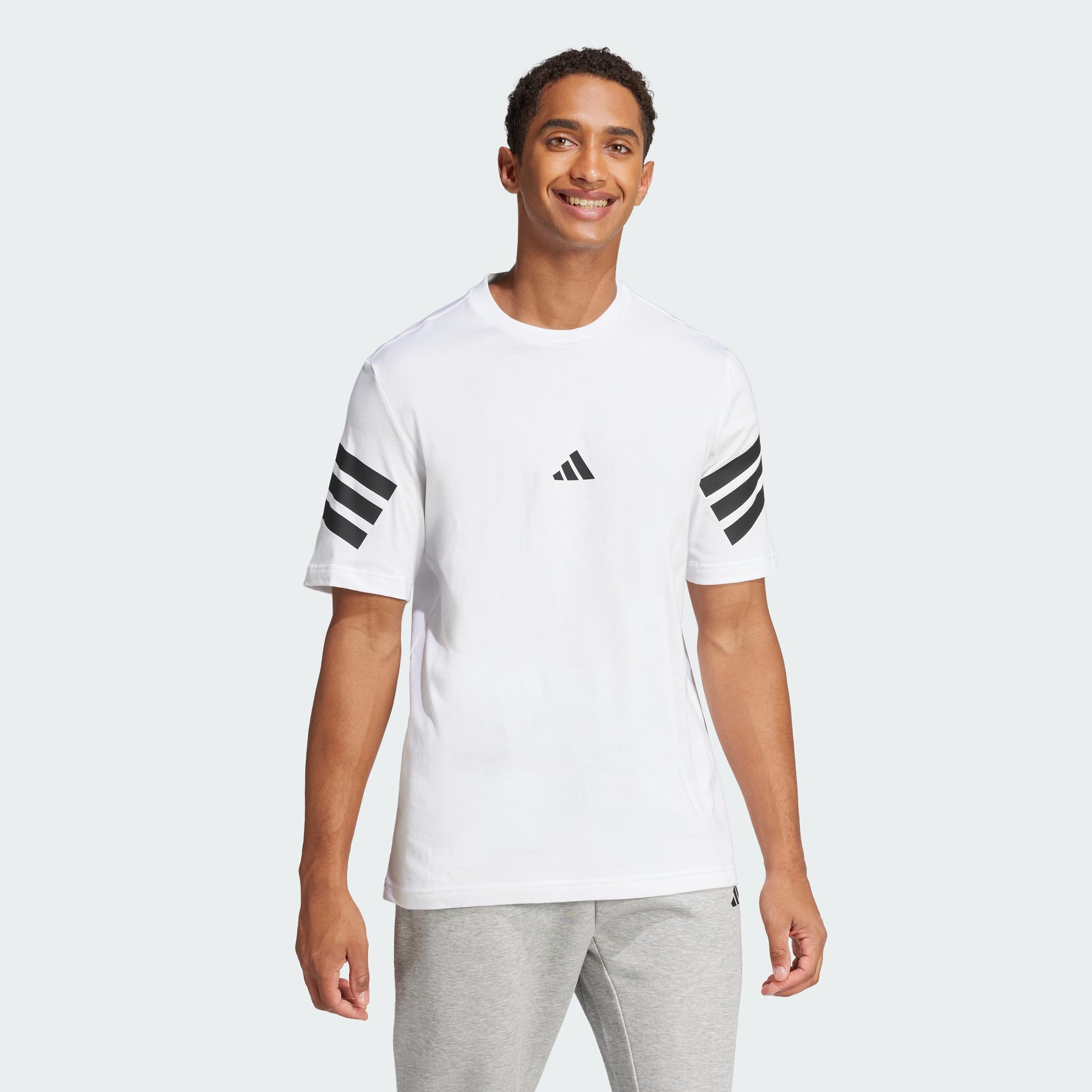 adidas Men's Future Icons Three Stripes TEE, White, XXL
