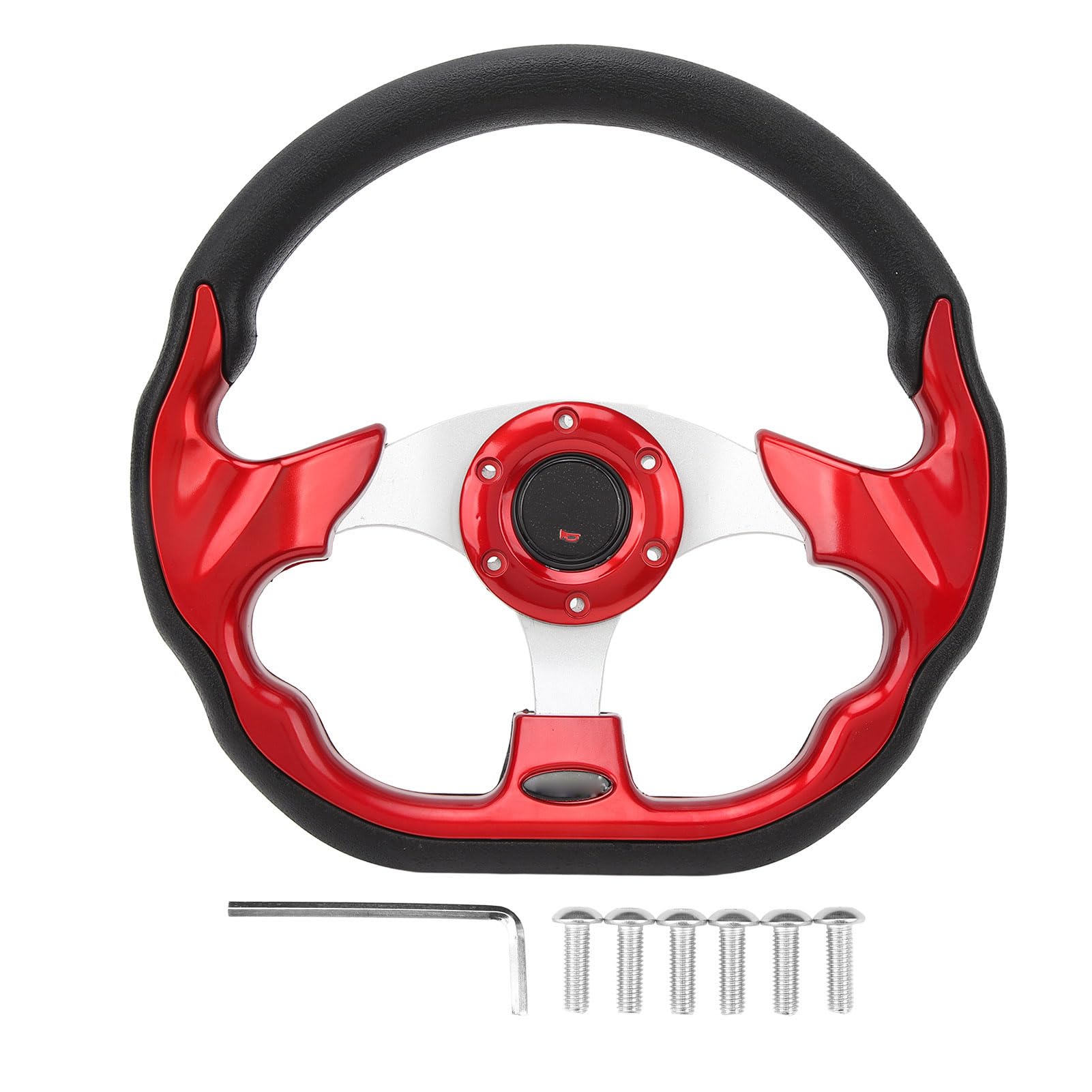 Dioche Remplacement du Volant de Chariot EZ-GO TXT pour EZ-GO TXT et RXV | Design élégant en Cuir PU | Prise Ergonomique et Installation Facile (rouge)