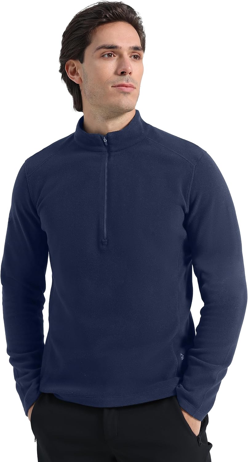 Pioneer Camp Mens Quarter Zip Pullover Fleece Sweater with Zipper Pocket Long Sleeve Sweatshirt Lightweight Thermal Jacket - Image 3
