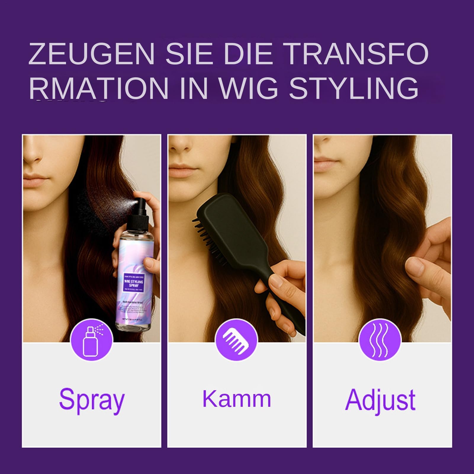 Perckenspray fr synthetisches & echtes Haar  Pflegespray gegen Verfilzen  & Trockenheit  Erfrischendes Haarspray frr Percken  Feuchtigkeit &  Glanz for Kunsthaar & Echthaar : Amazon.de: Kosmetik