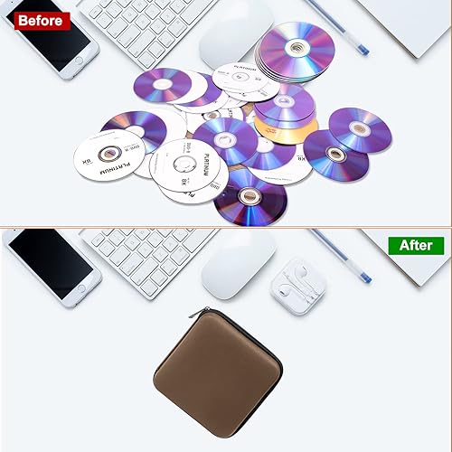 Miniatura 6 de BALAPERI Estuche de CD y DVD de capacidad para 32 unidades, funda ignífuga de DVD, carpeta protectora de almacenamiento de DVD EVA, soportes