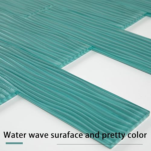 Vista 26 de Lovdeco Azulejo de cristal de metro, 3 x 6 pulgadas, 4 pies cuadrados, vidrio verde azulado oscuro para pared de baño y cocina, paquete de 32