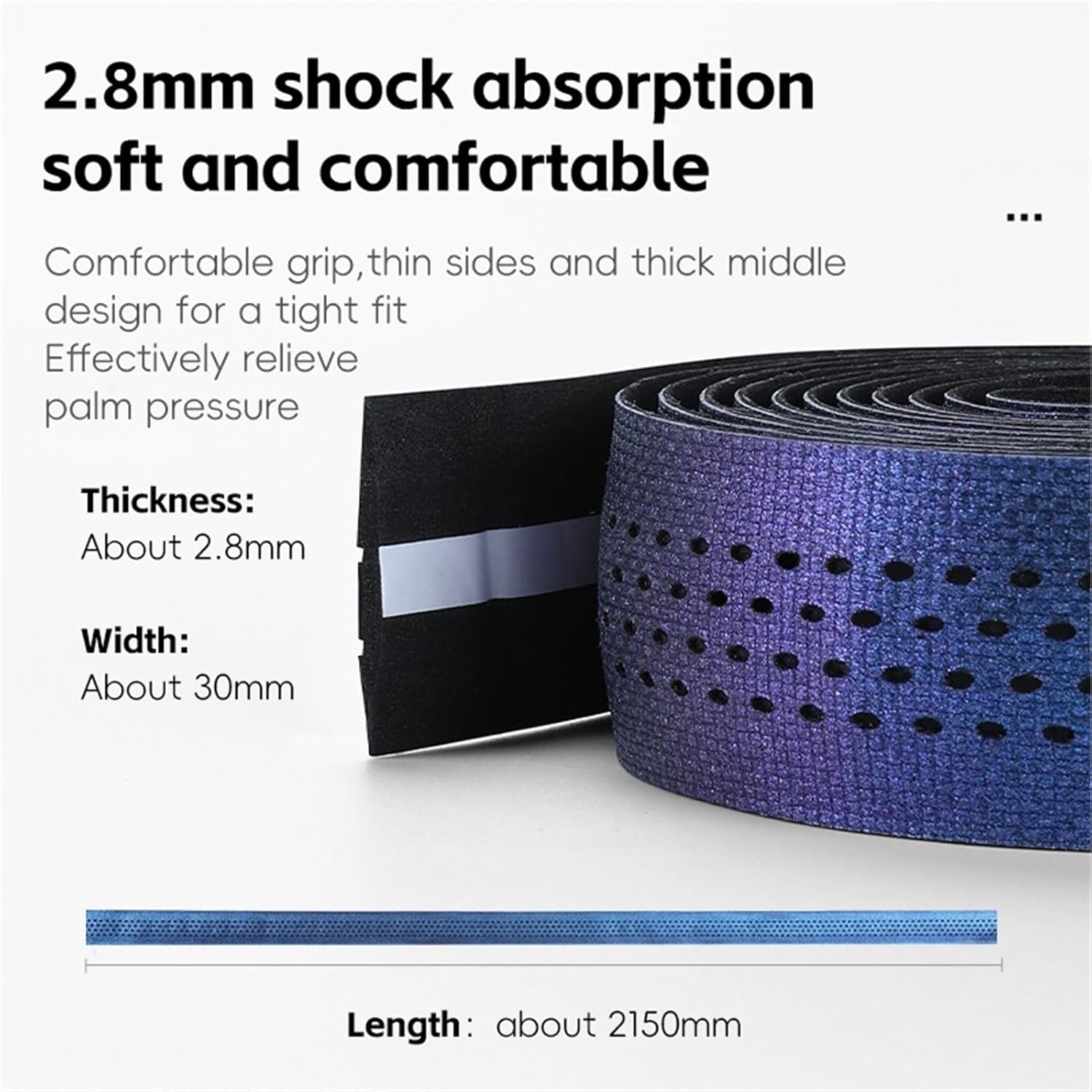 2 Pieces Perforated Bicycle Handlebar Tape - Non-Slip Shock Absorbing, Ultralight Wear-Resistant Cycling Strap, Bike Accessories