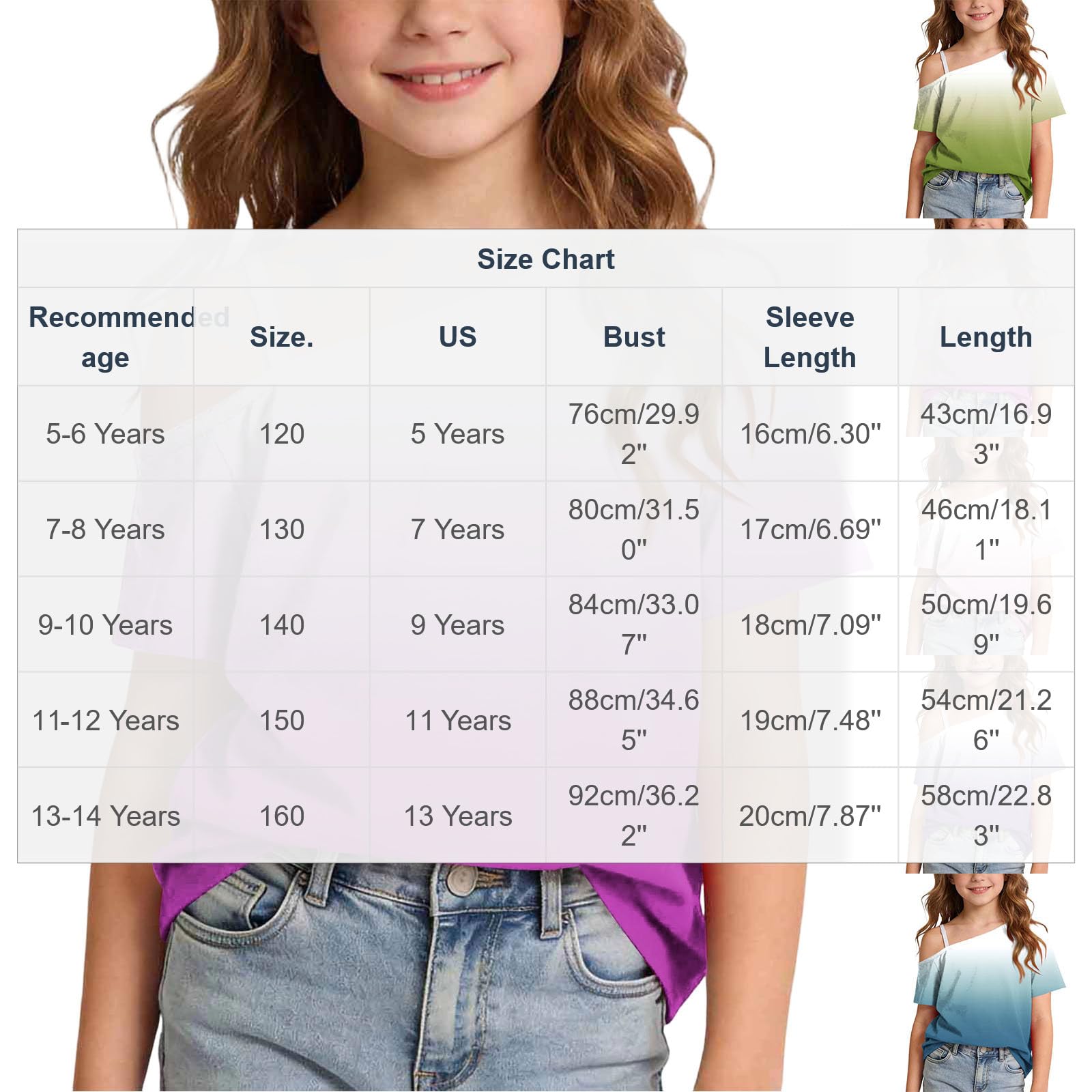 Camisetas de manga corta con hombros descubiertos para niñas, adolescentes, elegantes, transpirables, para la escuela, básicas, de un hombro, holgadas, informales, invitadas de boda, 5-14 años, Reino