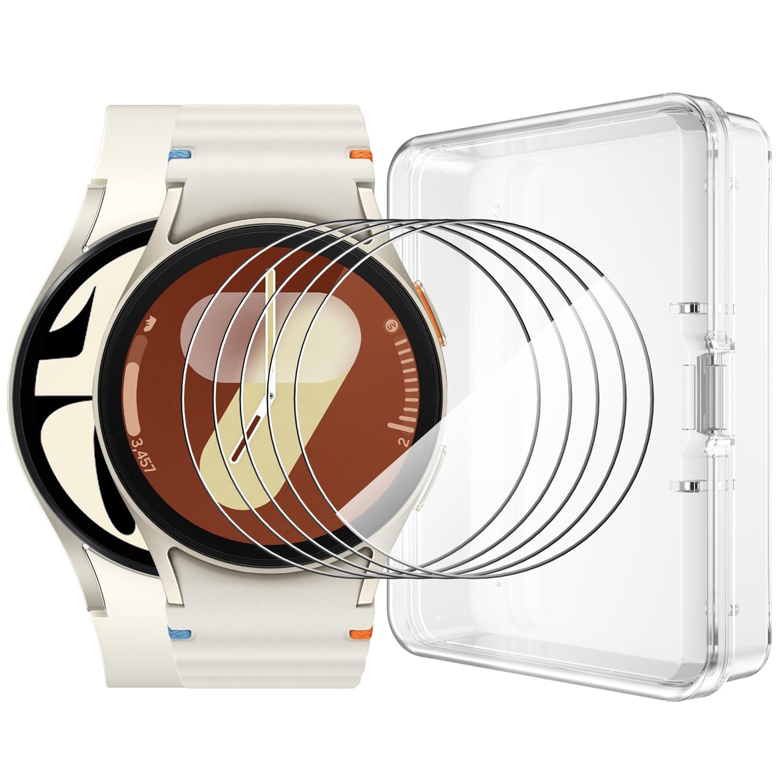 5 Piezas Protector de Pantalla compatible con Galaxy Watch 8/7/6/5/4/FE 40mm, Película Protectora de Vidrio Templado [Antiarañazos] Protección de Pantalla (40mm)