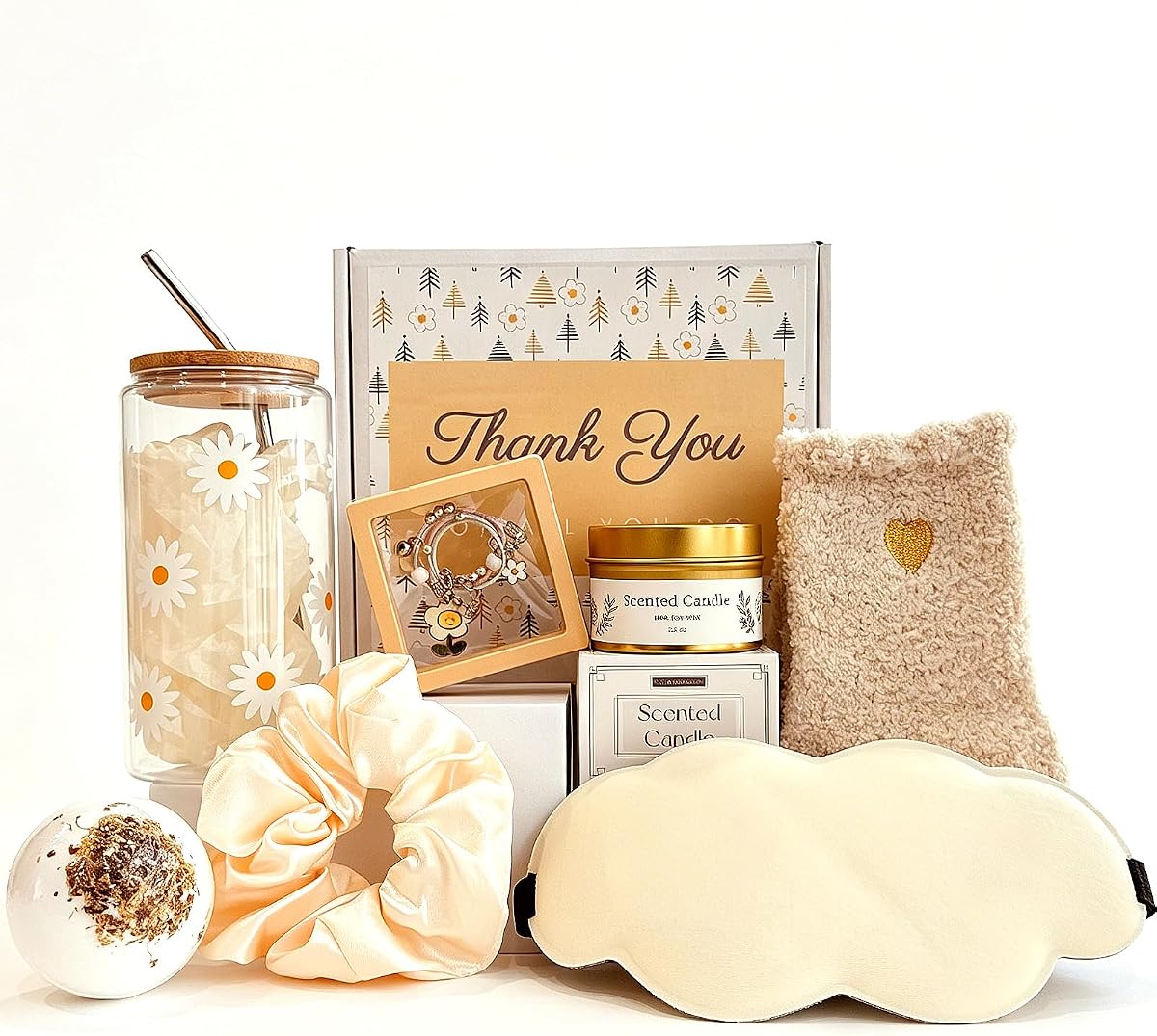 Thank You Gift Basket for Women, Back to School Teacher Appreciation Gifts | Self Care Gifts, Get Well Soon Gift Basket for Mom Wife Holiday Gifts for Woman, Curated 9 Pcs Package, Sunflower Theme