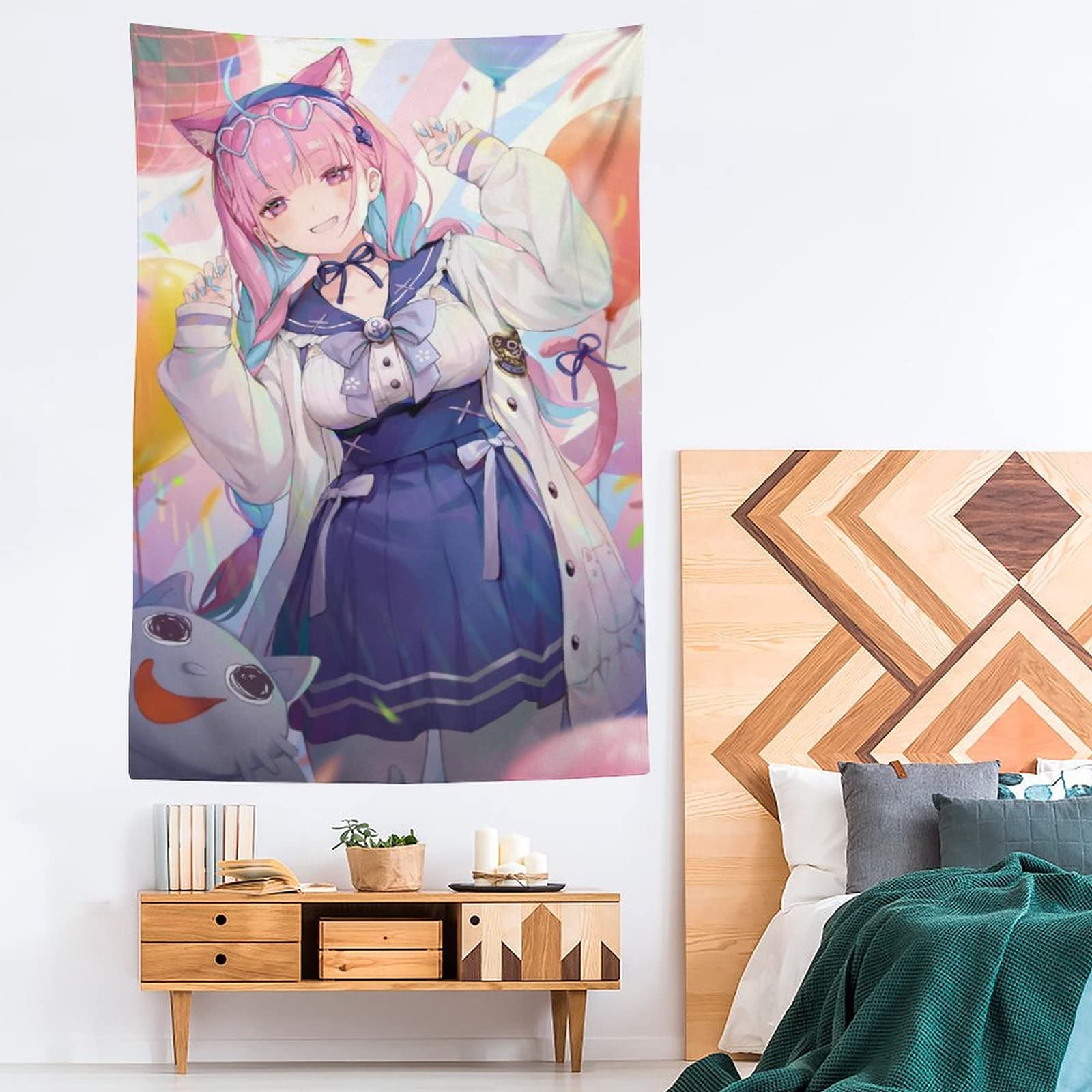 Amazon.co.jp: タペストリー 萌え キャラクター柄 VTuber 湊様 あく