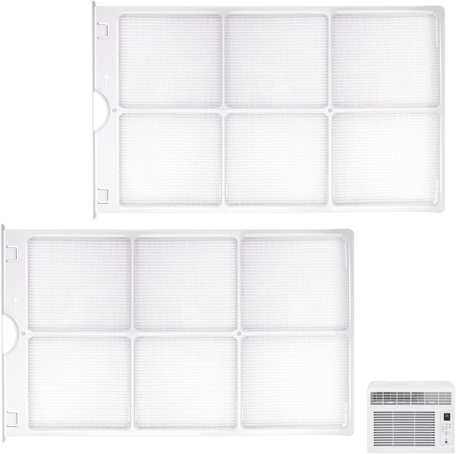 2 Pack WJ85X21746 GE Air Conditioner AC Air Filter Replacement | Replaces AP6280063, 4588851, A0010209471, PS12171954 for GE AHQ06LYQ1, AHQ06LYW1, AHR05LWQ1, AHR05LWQ2