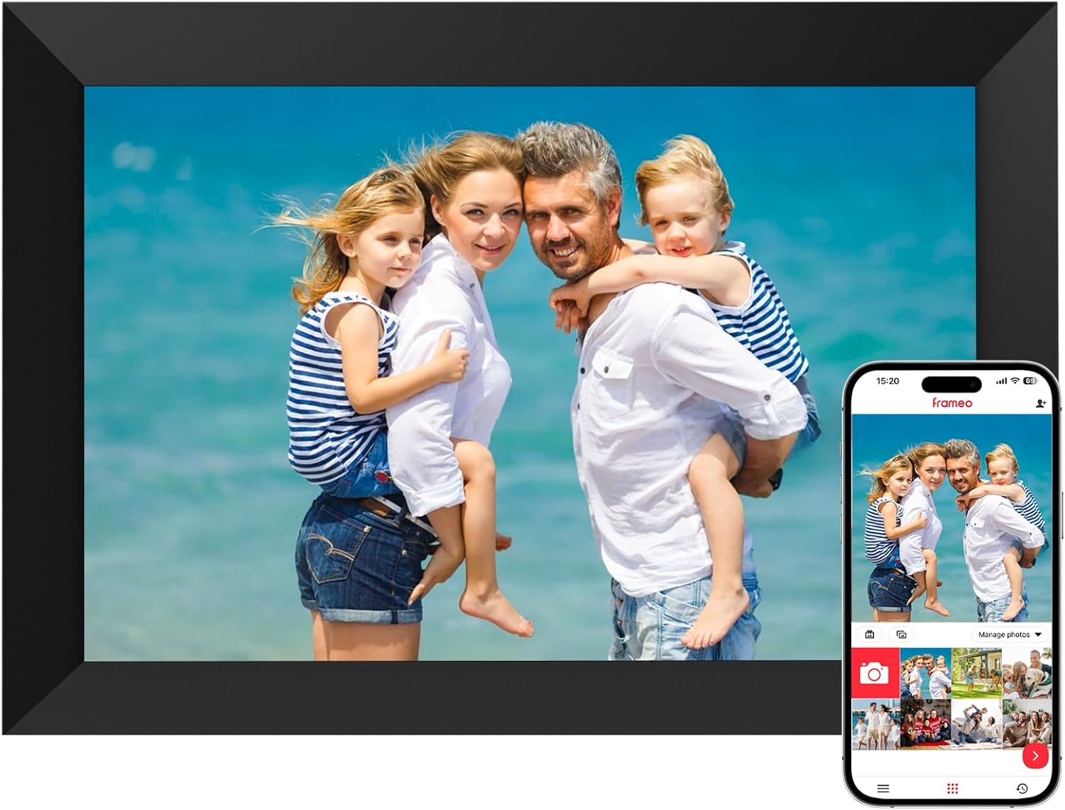 Uhale Digital Picture Frame WiFi with APP 10.1 inch IPS HD Touch Screen Loop Smart Digital Photo Frame Load Electronic Picture Frame Slideshow from Phone - Perfect for Displaying Memories