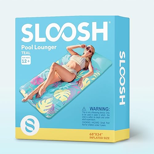 Miniatura 7 de SLOOSH Flotadores inflables para piscina, balsa  Alfombra de piscina cubierta de tela XL para adultos, flotador de agua inflable ultra cómodo con