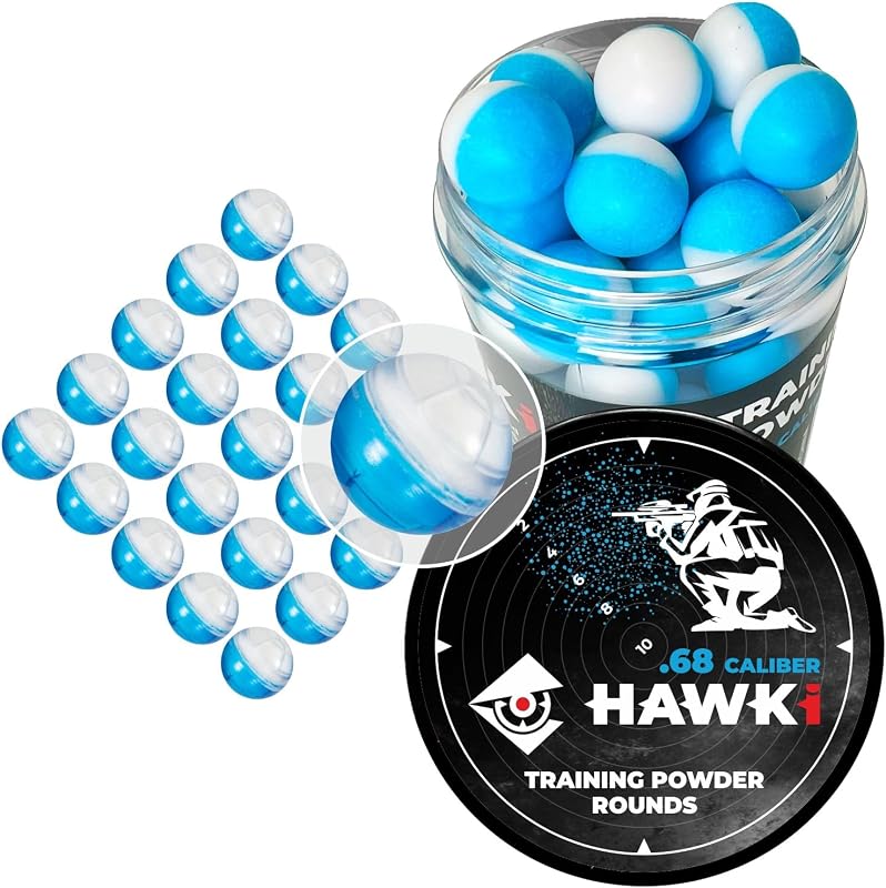 Hawki .50 Cal or .68 Cal Pepper Balls or Powder Balls Less Lethal for Paintball Guns
