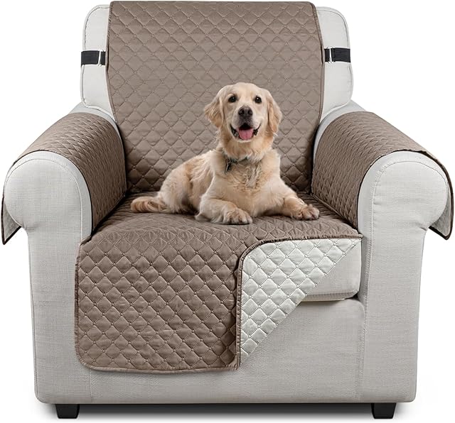TAOCOCO Sofa Covers,1 Seater Sofa Slipcovers,Non Slip Sofa Covers,Settee Covers,Sofa Protectors from Pets,Washable Sofa Covers for Dogs(Brown)