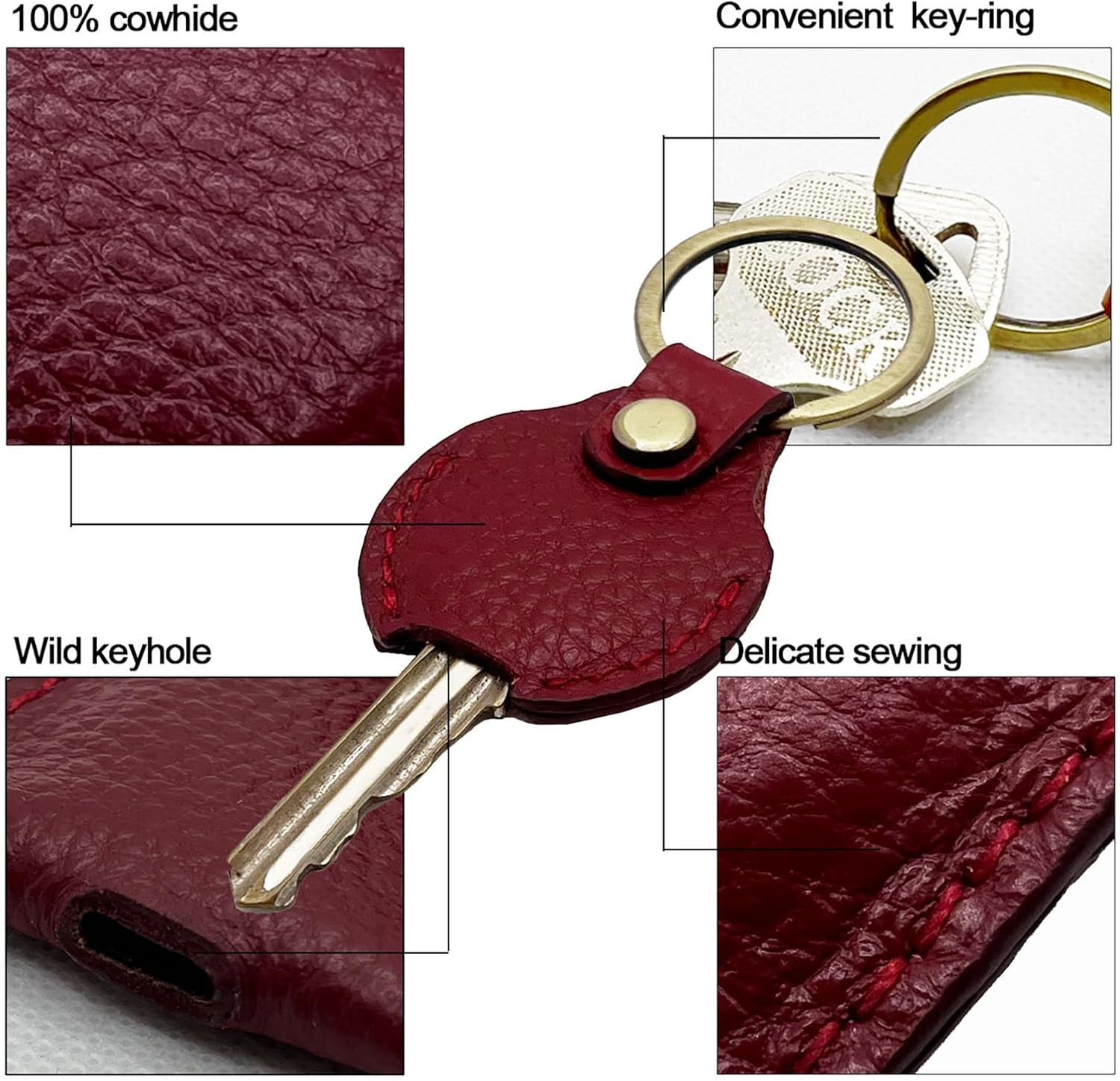 Genuine Leather Keychain Holder Handmade Key Sleeve Stylish Key Case Cover for Broken Key Vintage Leather Key Protector