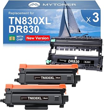 TN830XL DR830 Compatible for Brother TN830 XL/V/R DR830 Drum Unit L2640DW | TN-830XL DR830 Black High Yield for DCP-L2640DW HL-L2460DW L2480DW MFC-L2820DW XL HL-L2405W HL-L2400D 2465DW, 2 Toner 1 Drum