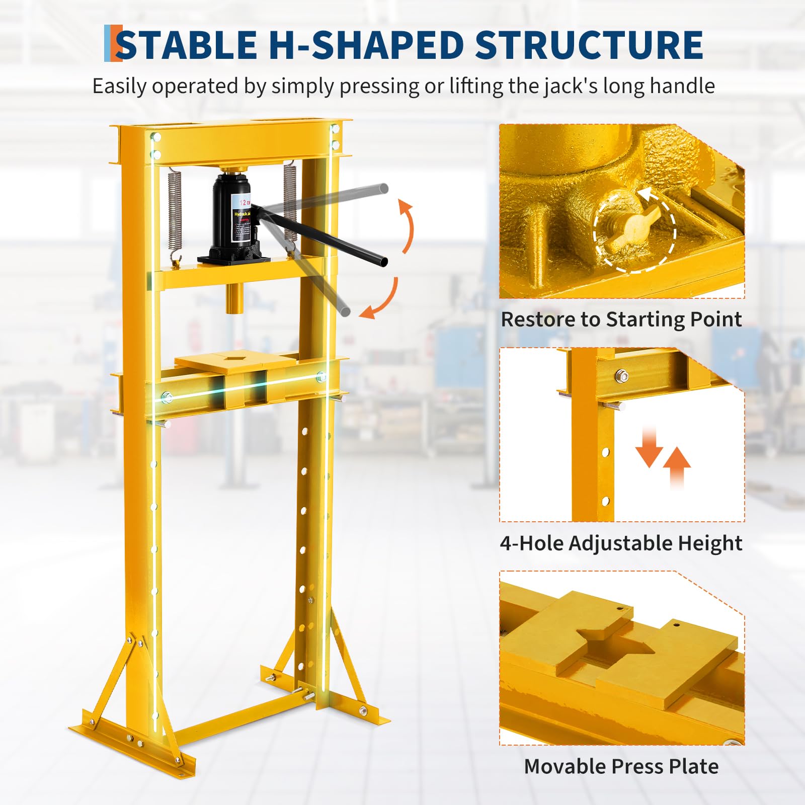 Zstar Presse Hydraulique 6T avec Table Réglable Et Plaques en Acier