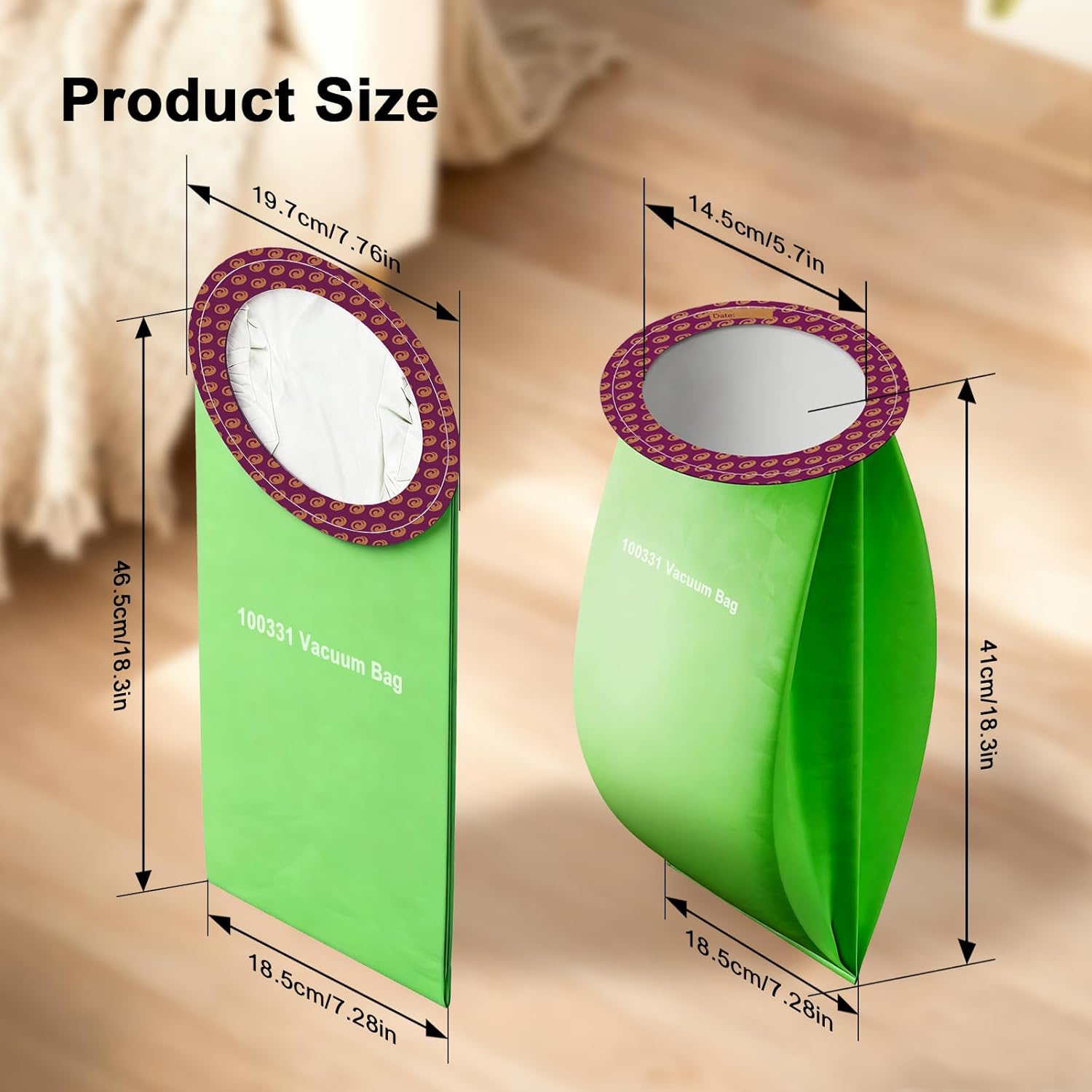 24 Pack 100331 Vacuum Bags Replacement Compatible with ProTeam 10 QT Backpack Vacuum Cleaner, Fit for Models Coachvac, Super Coachvac, Upgraded Vacuum Filters with Open Circular Collar