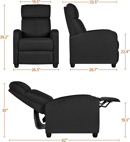 Miniatura 139 de Yaheetech Silla reclinable de cuero de 2 asientos, sofá moderno para sala de estar, cine en casa, color negro Negro -,Beige,Marrón,Gris,Beige