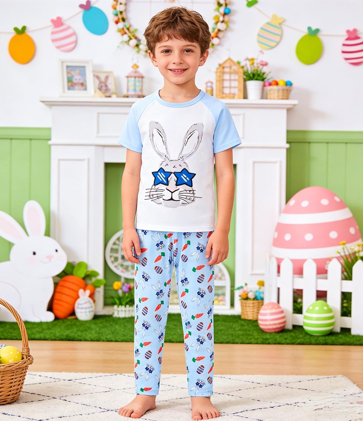 Popshion Little Boys Pajamas for Toddler Clothes Set Train Sleepwear Long Sleeve 100% Cotton 2 Piece Kids Pjs Size 1-10 Years image 2