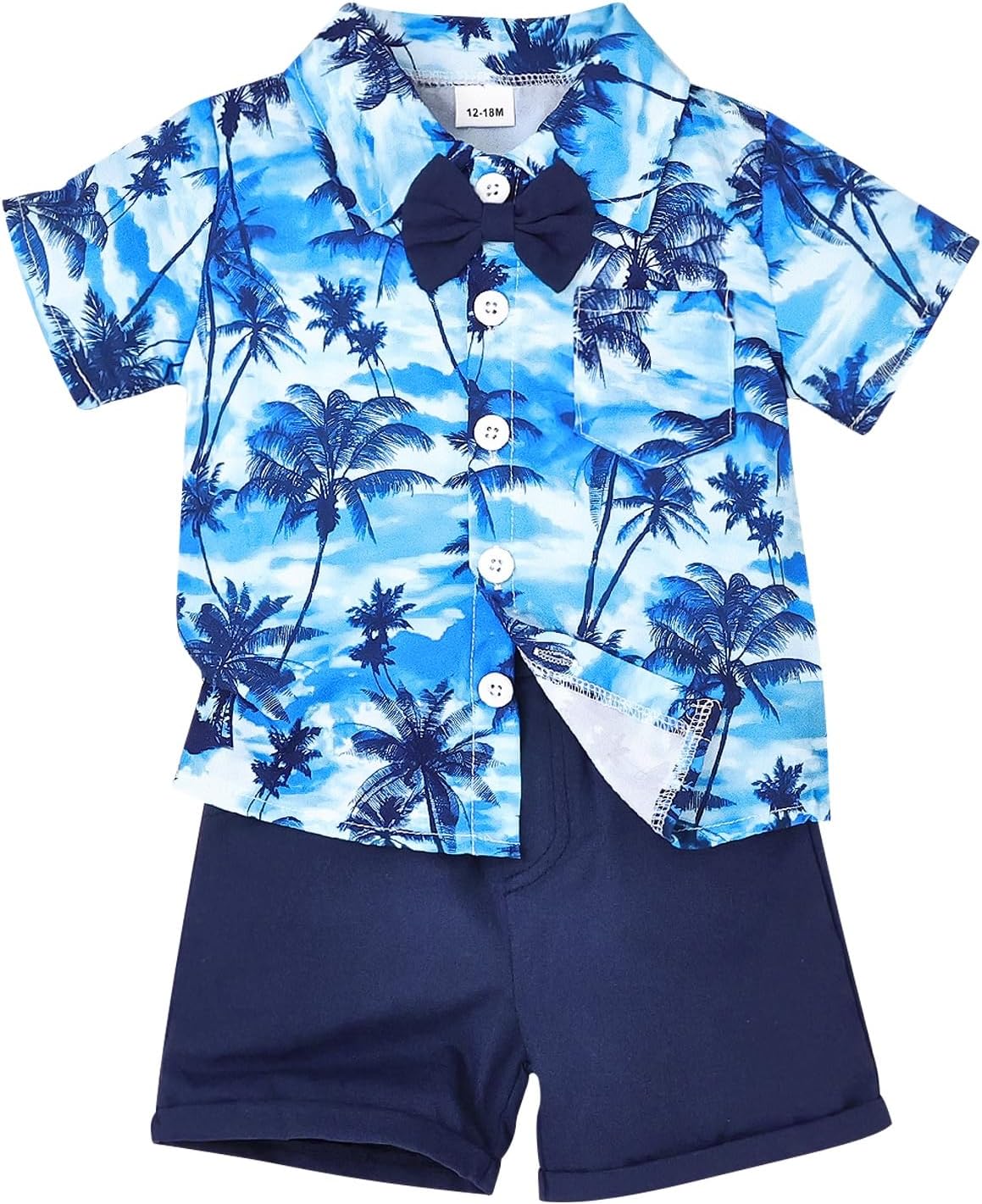 Toddler Baby Boy Summer Clothes Hawaiian Outfit Short Sleeve T-shirt Top & Shorts Set 12 Months-4 Years old